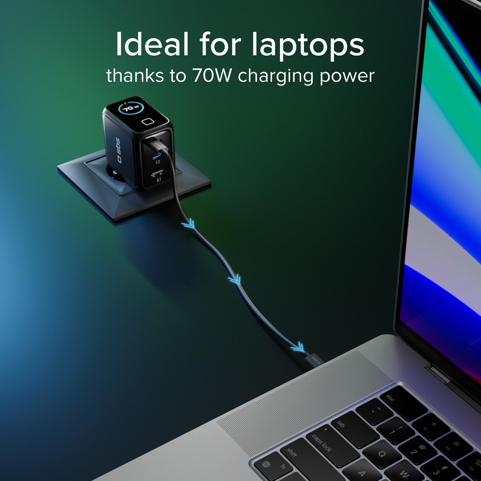 Caricatore USB-C Smart da 70 W con display TFT e Power Control 2.0