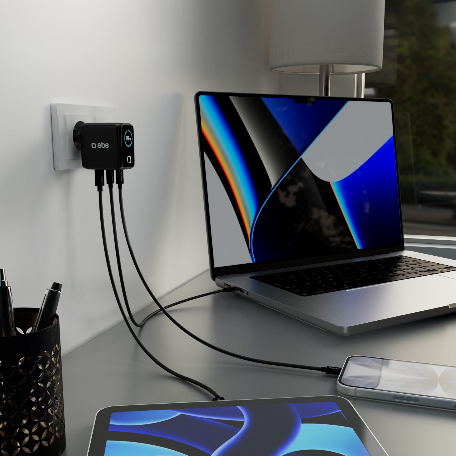 70W USB-C Smaert-Ladegerät mit TFT-Display und Power Control 2.0