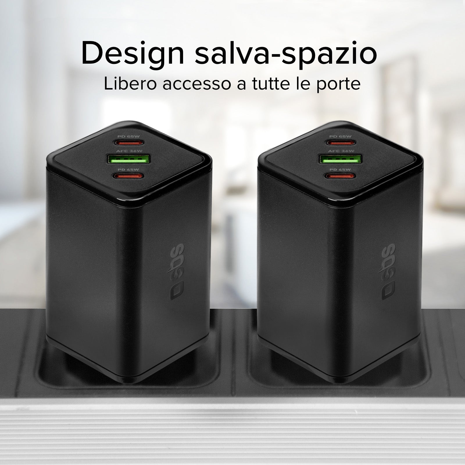 Caricatore caricabatterie GaN da 65 Watt con Power Delivery (PD)