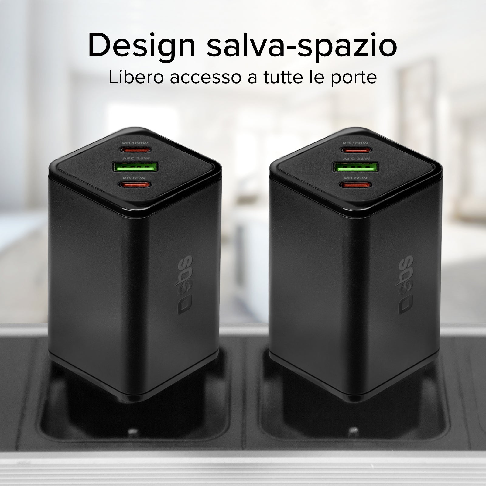 Caricatore caricabatterie GaN da 100 Watt con Power Delivery (PD)
