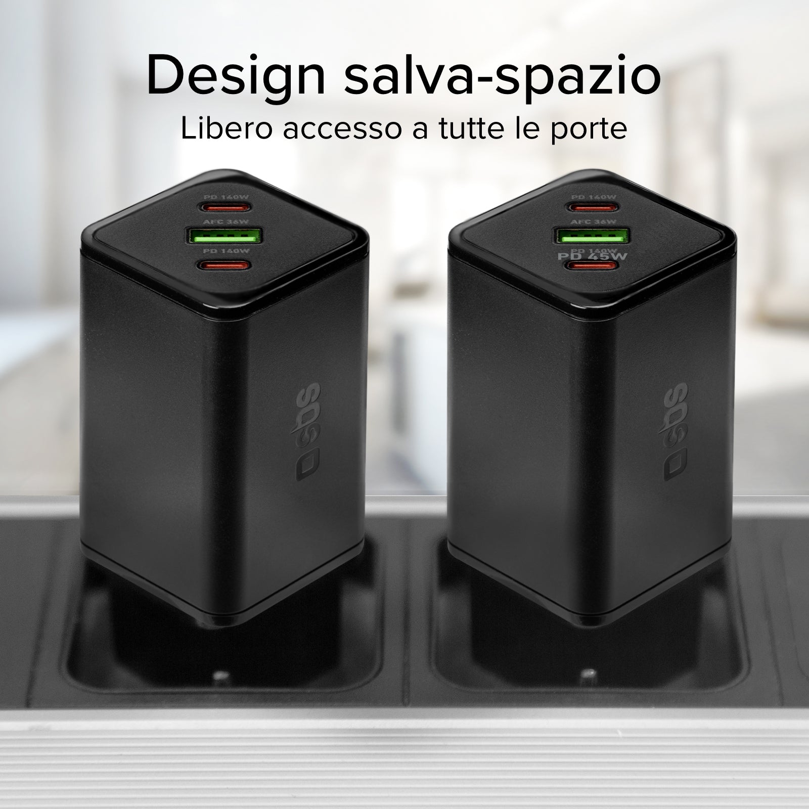 Chargeur de batterie GaN de 140 watts avec Power Delivery (PD)