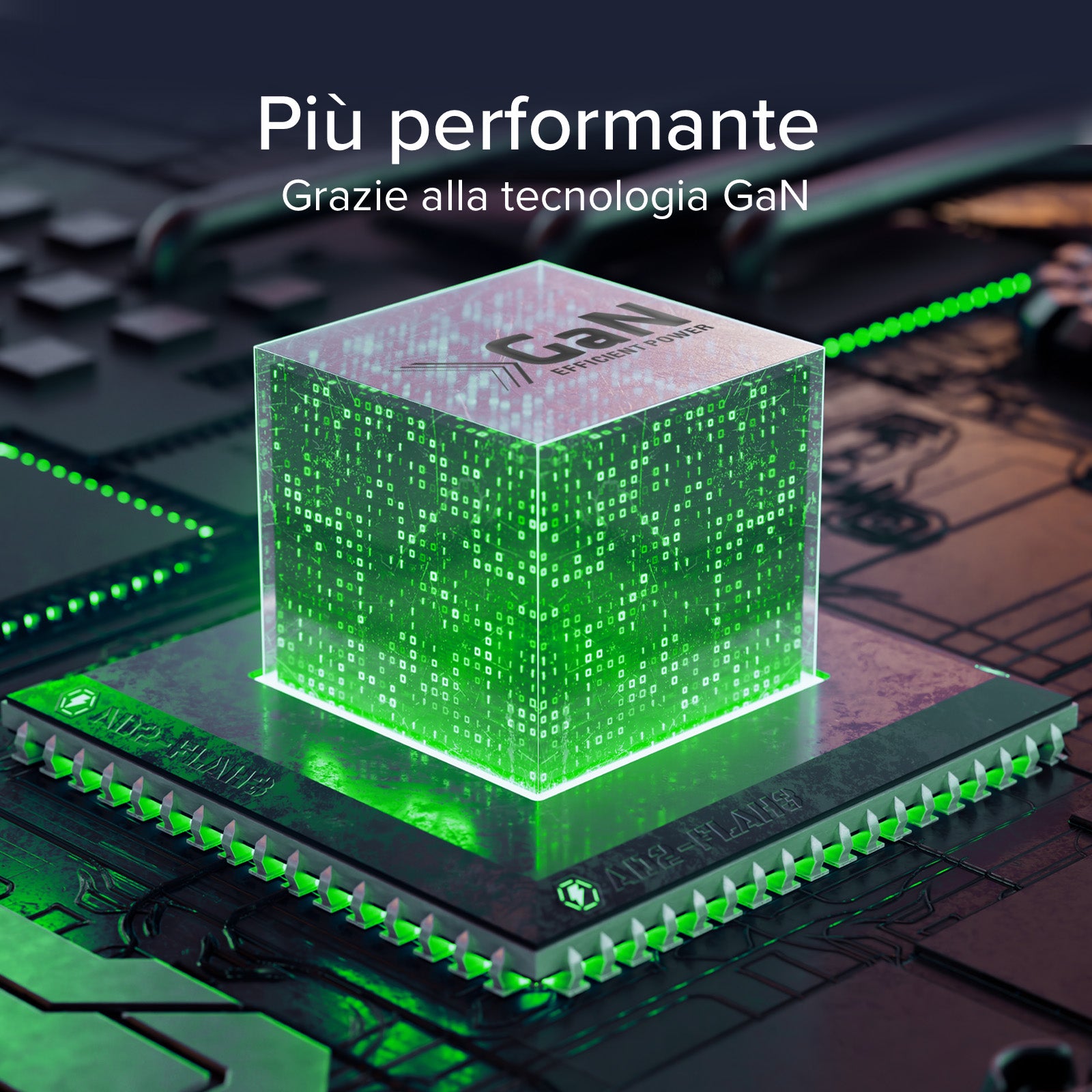 Caricabatterie da parete GaN 65 Watt, 1 USB-C PD, 1 USB-A Adaptive Fast Charge