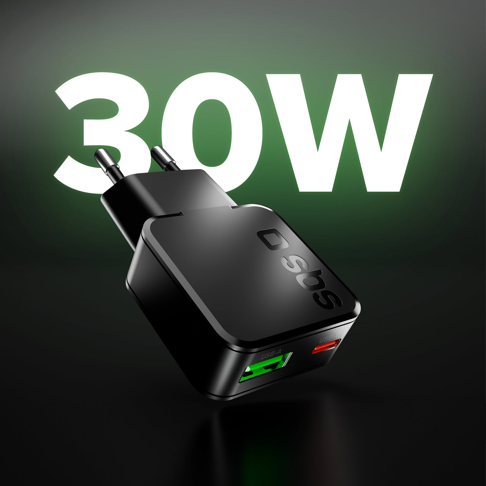 Caricatore da muro 30W Ultra Slim con doppia porta USB-C e USB-A