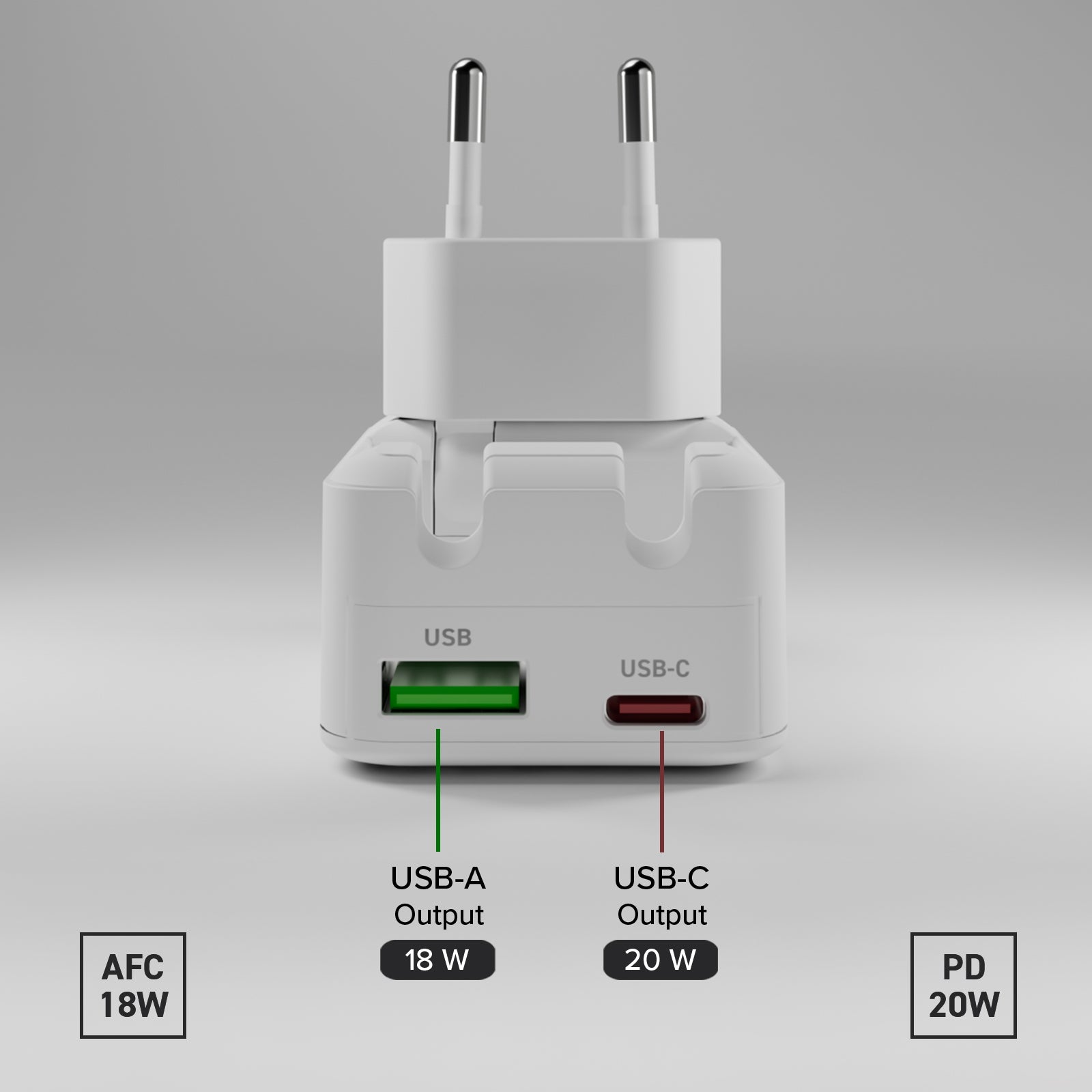 20W Flexi Wall Charger with foldable plug