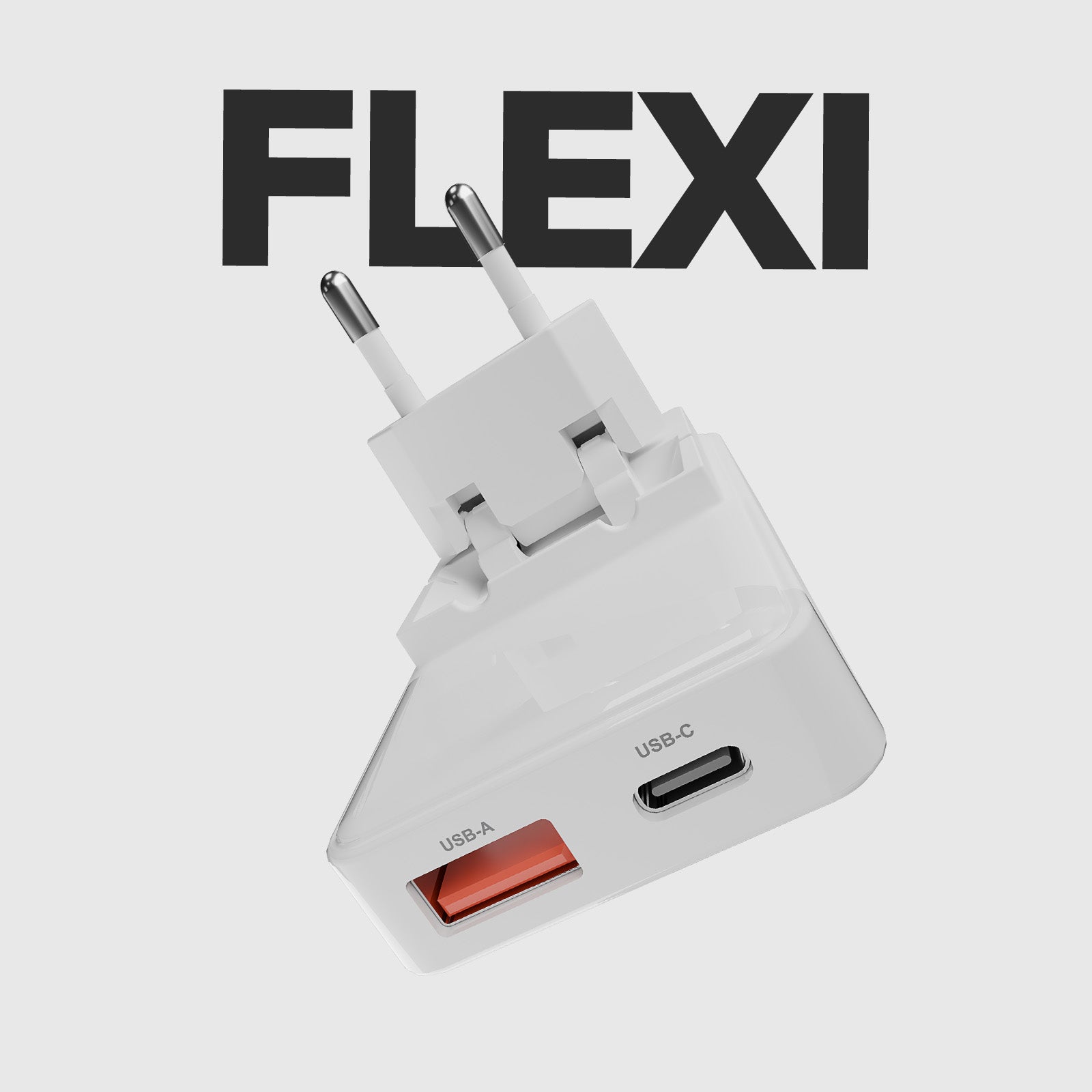 Cargador de pared Flexi 20W con enchufe plegable
