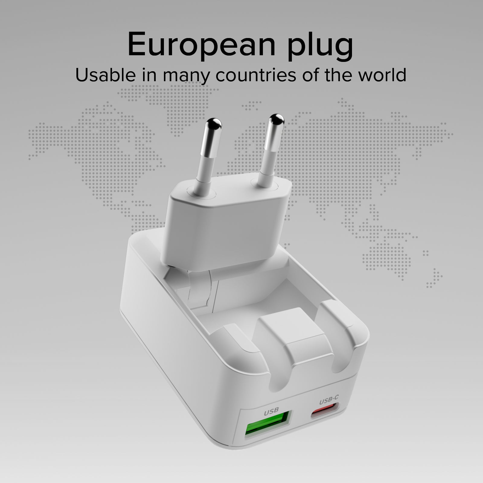 Caricatore da parete Flexi Wall Charger 20W con spina pieghevole, adatto per MacBook Neo