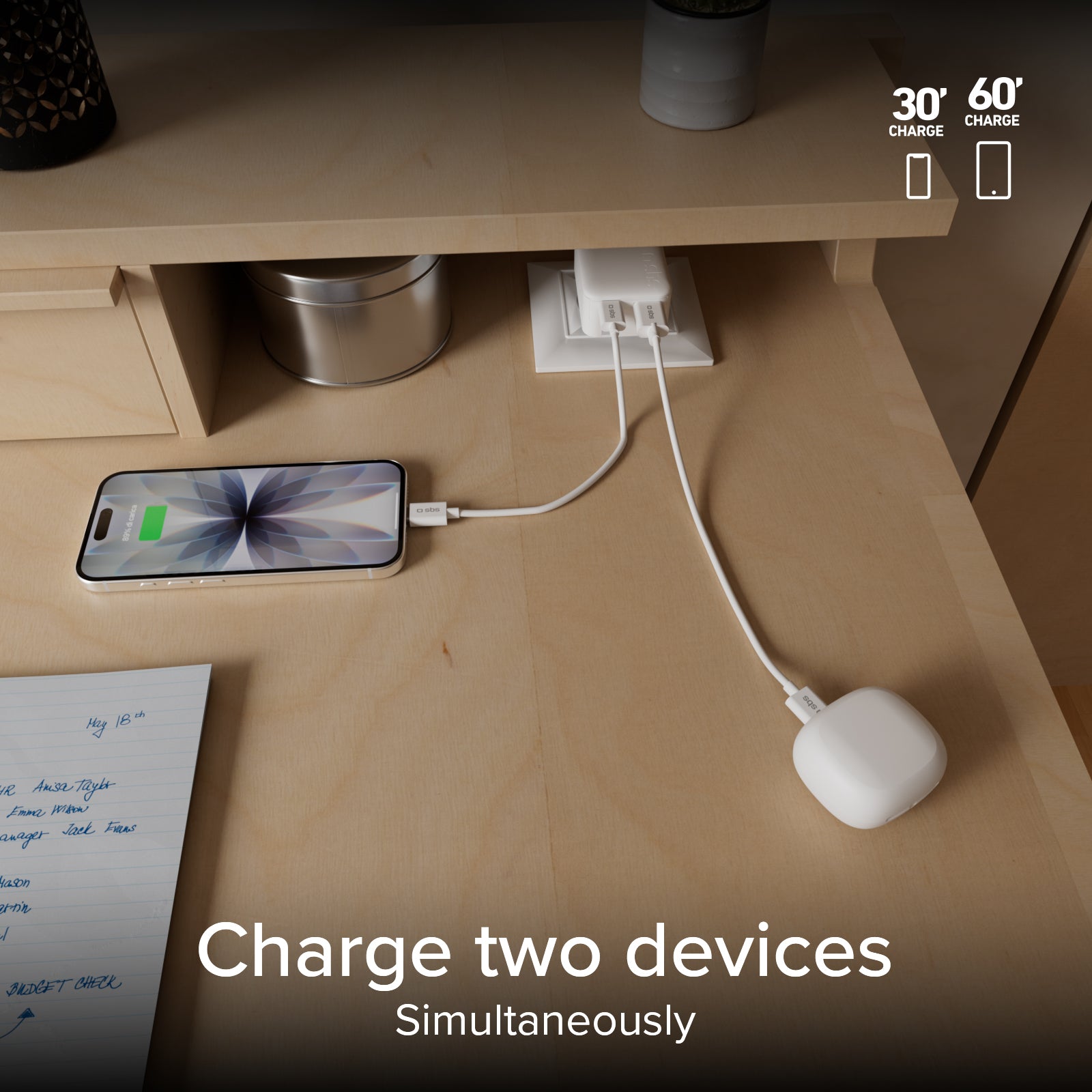 20W Flexi Wall Charger with foldable plug