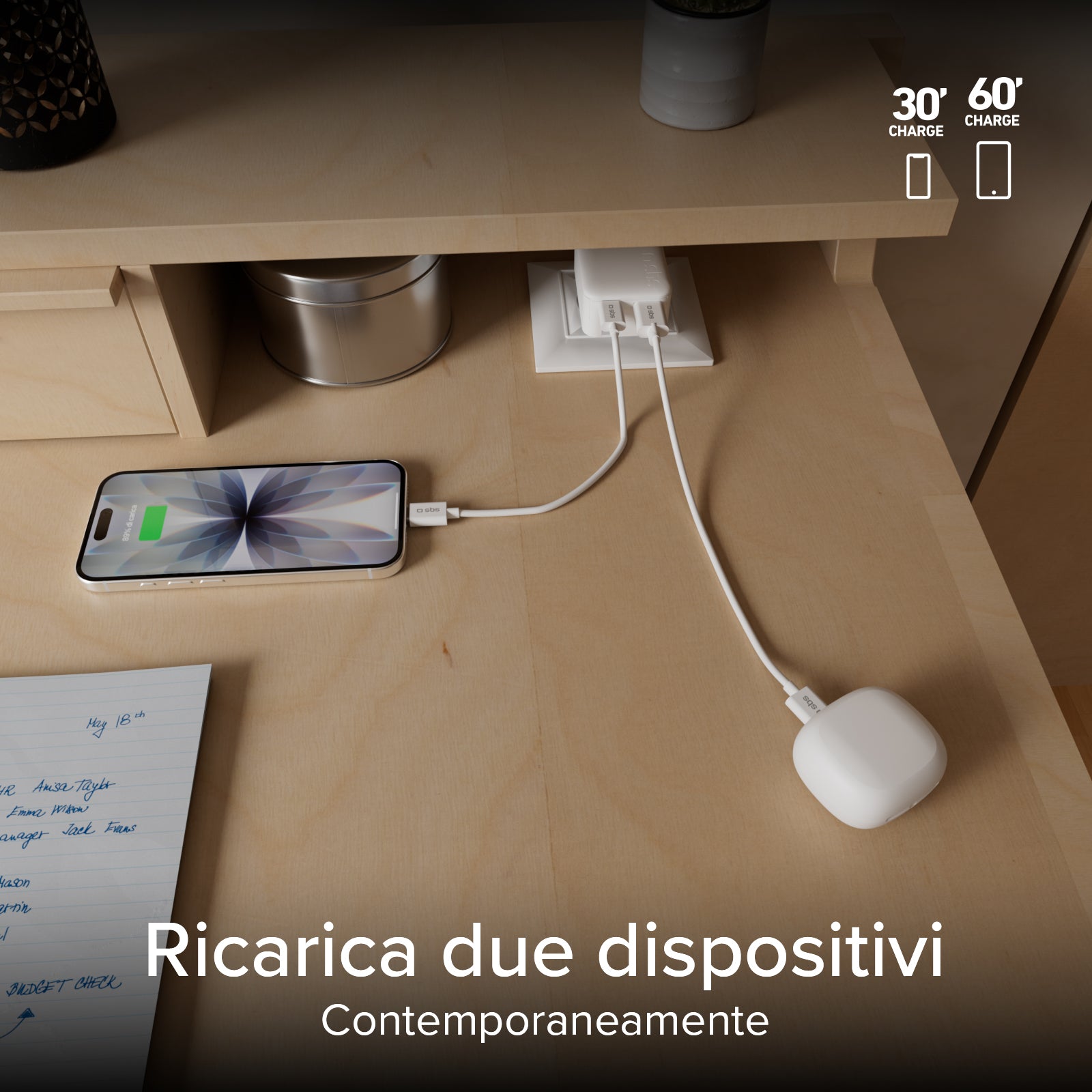 20W Flexi Wall Charger with foldable plug