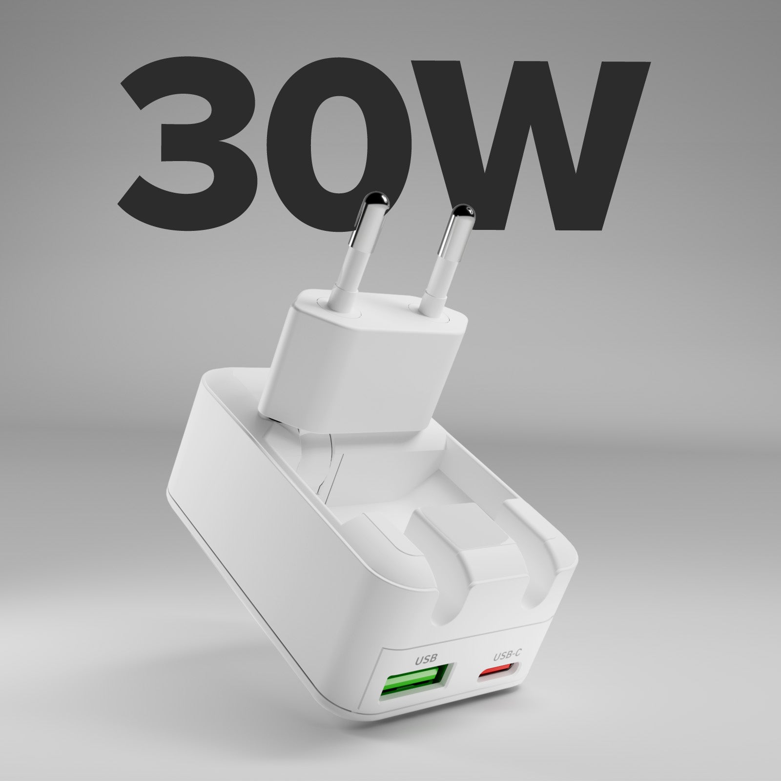 Caricatore da parete Flexi Wall Charger 30W con spina pieghevole