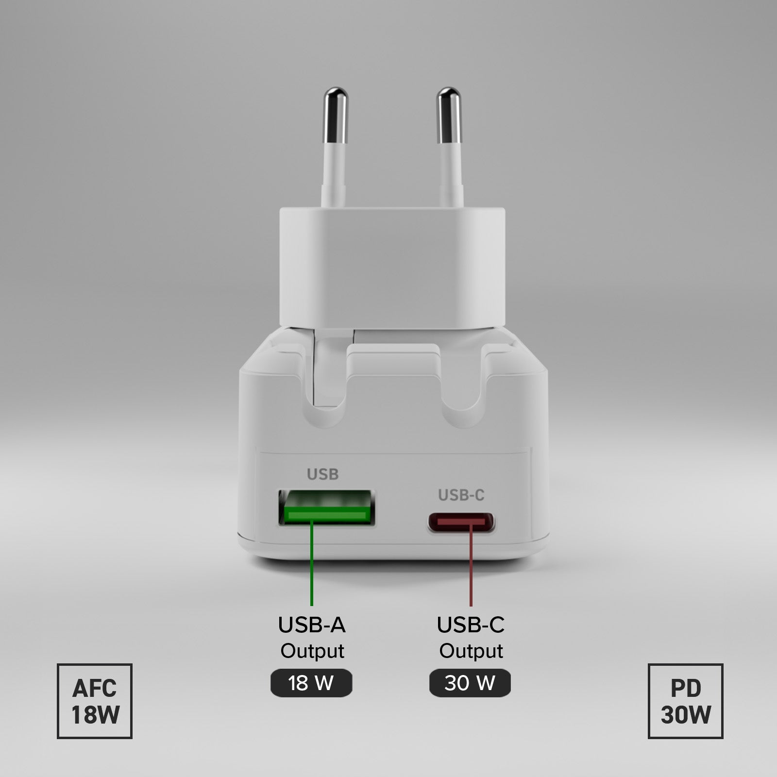 Caricatore da parete Flexi Wall Charger 30W con spina pieghevole