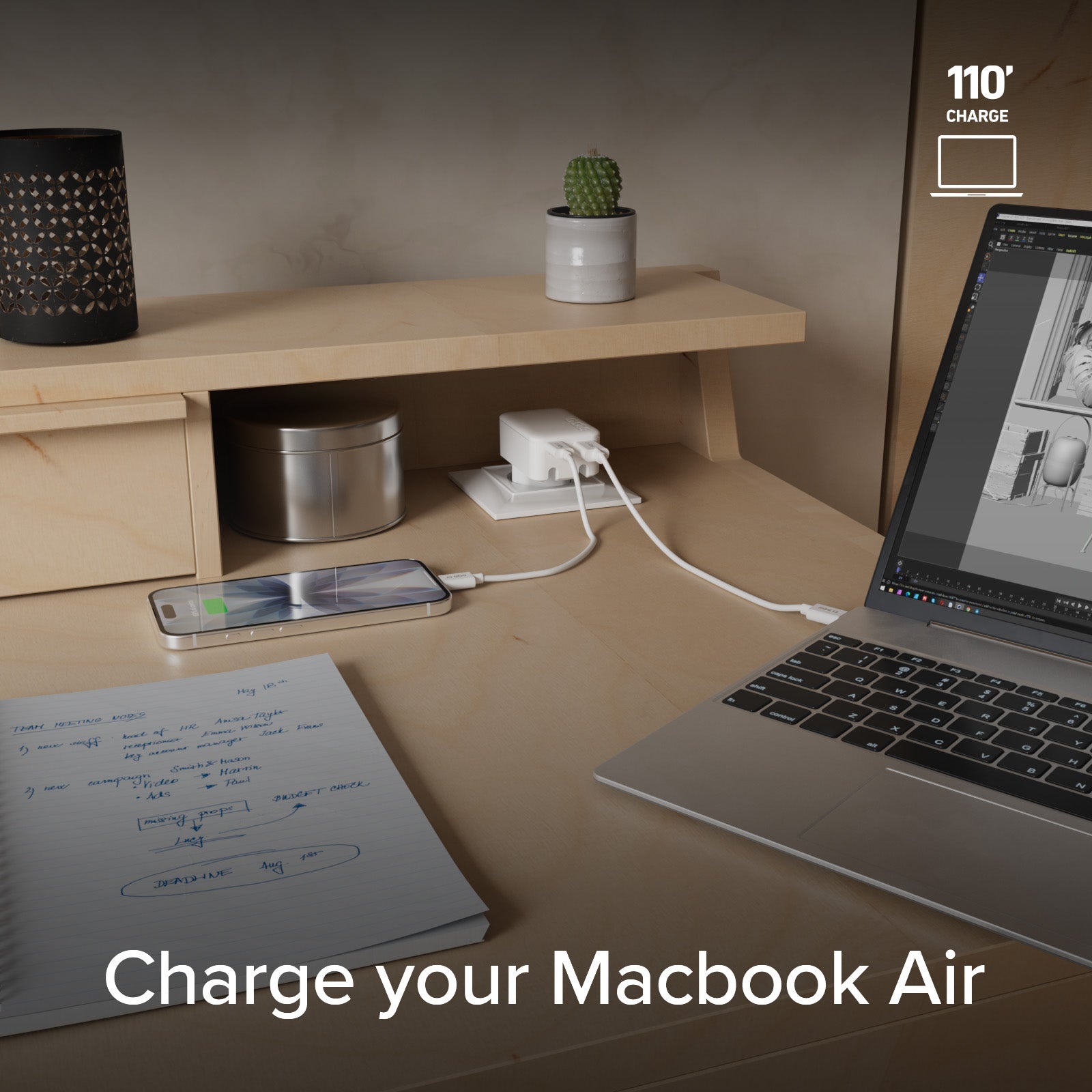 30W Flexi Wall Charger with foldable plug