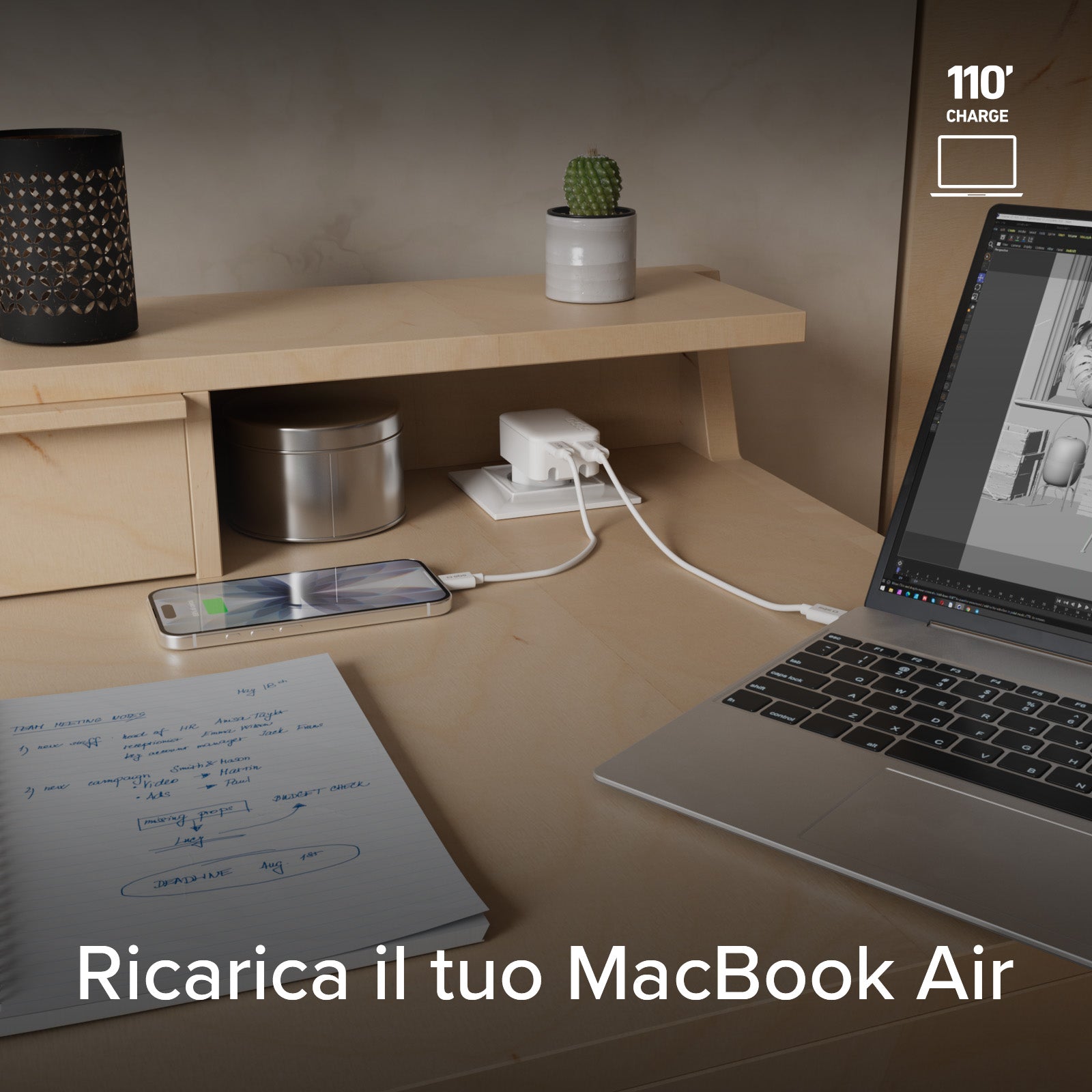 30W Flexi Wall Charger with foldable plug