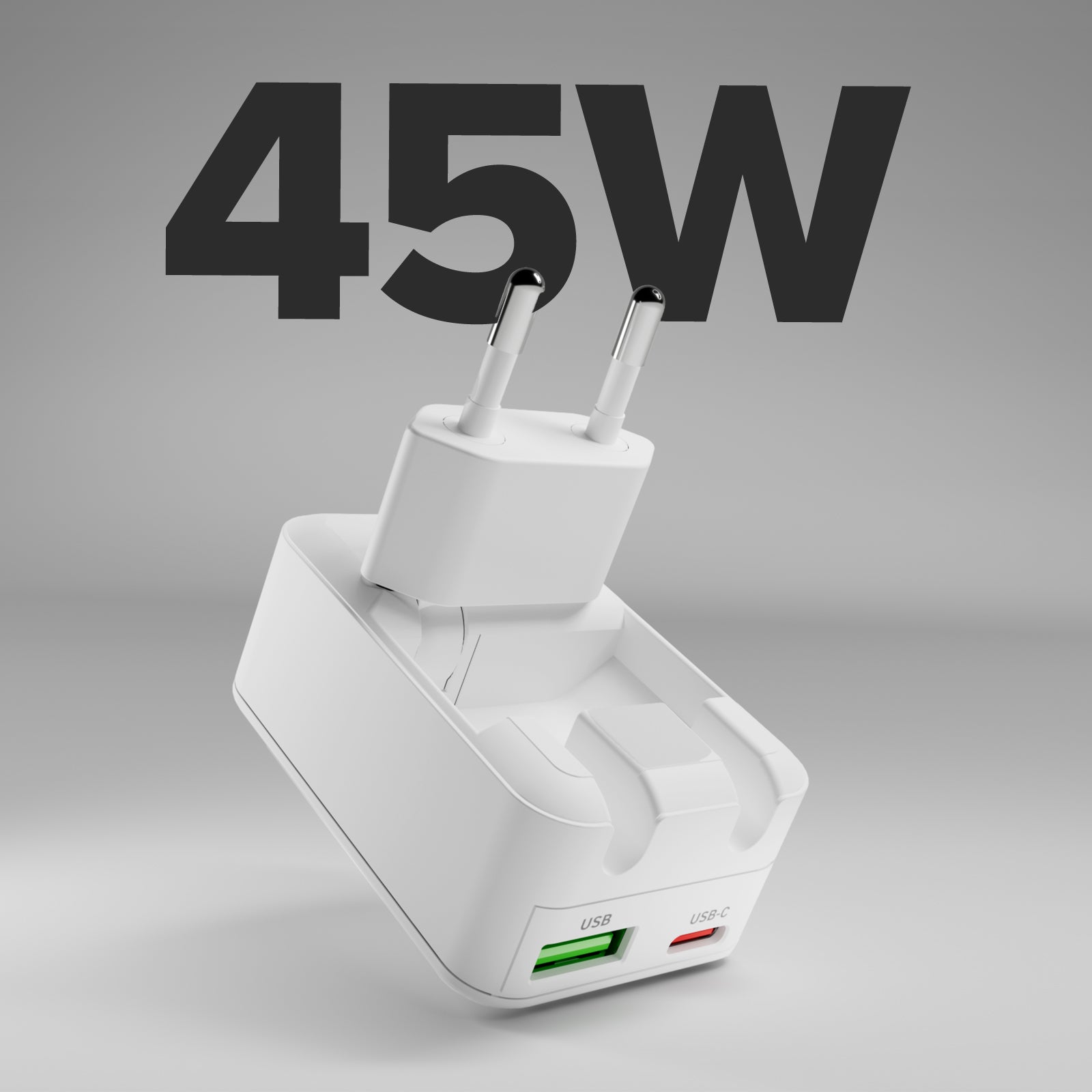 Flexi-Wandladegerät 45 W mit klappbarem Stecker