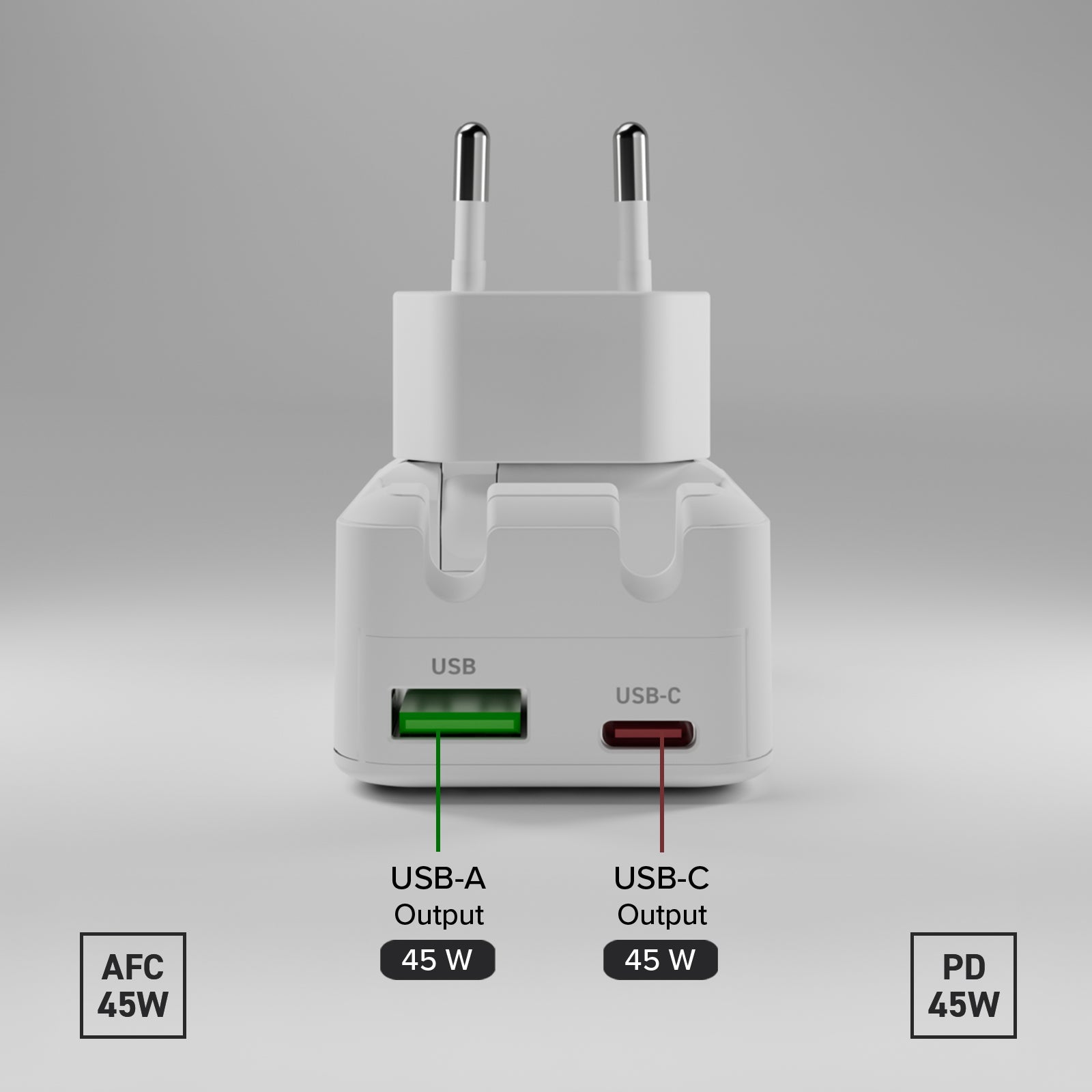 Caricatore da Parete Flexi Wall Charger 45W con Spina Pieghevole