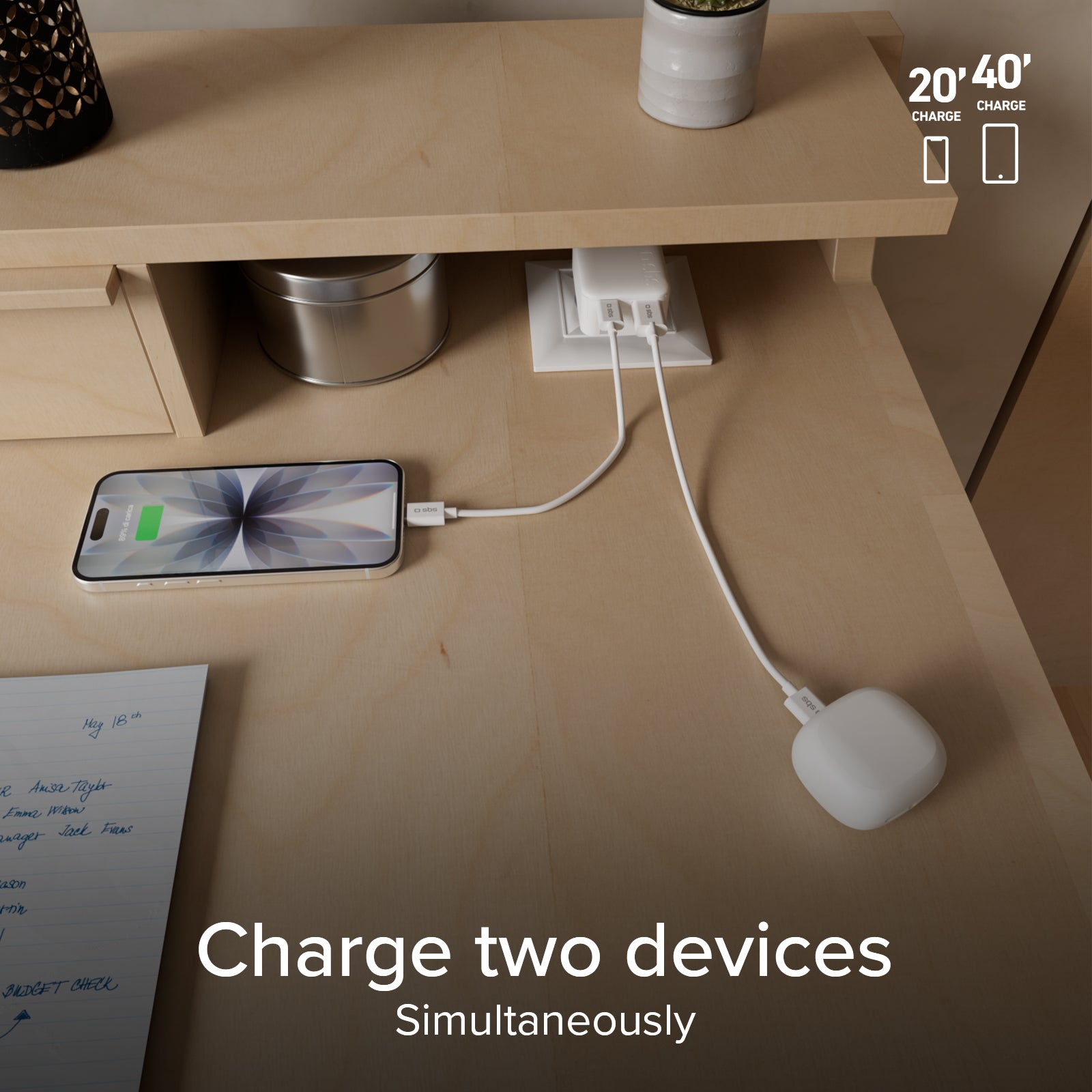 Caricatore da Parete Flexi Wall Charger 45W con Spina Pieghevole