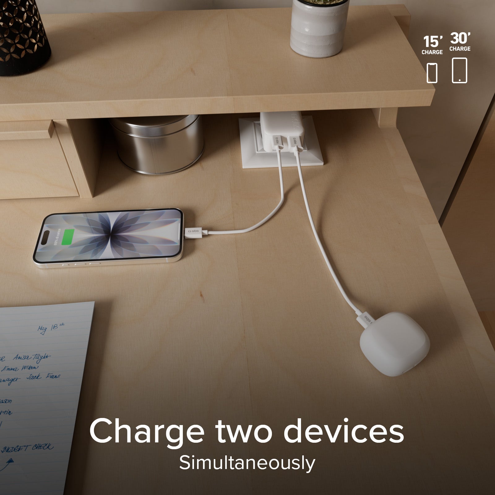 Chargeur mural Flexy 65 W avec prise pliable