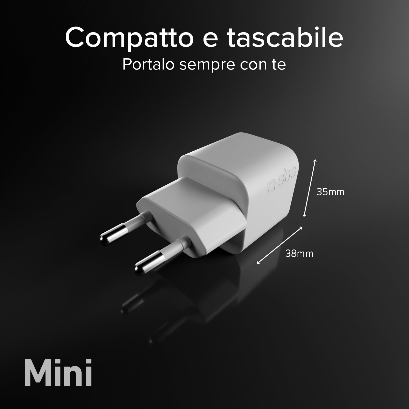 Kit de carga con cargador de pared 20W GaN Power Delivery y cable USB-C de 1,5 m