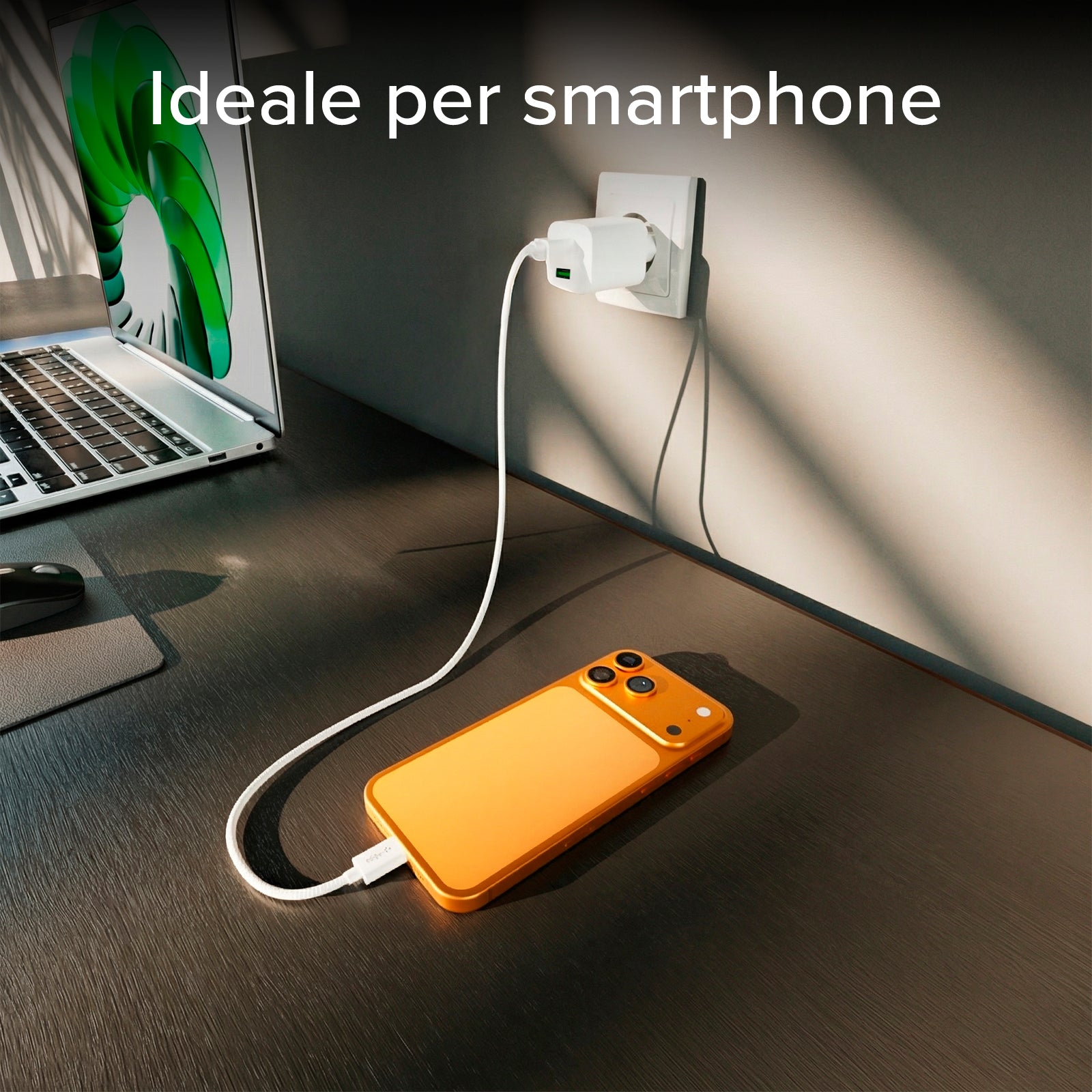 Kit de carga con cargador de pared 20W GaN Power Delivery y cable USB-C de 1,5 m