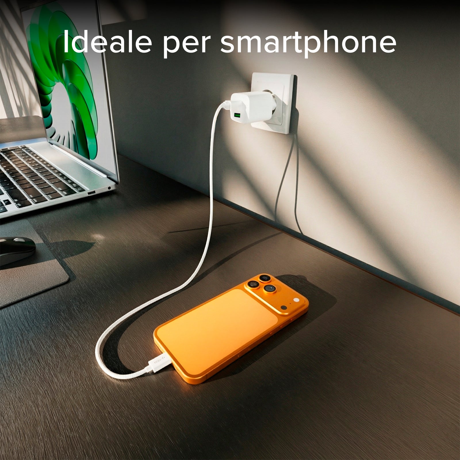 Charging kit with 20W GaN Power Delivery wall charger and 1.5 m USB-C cable