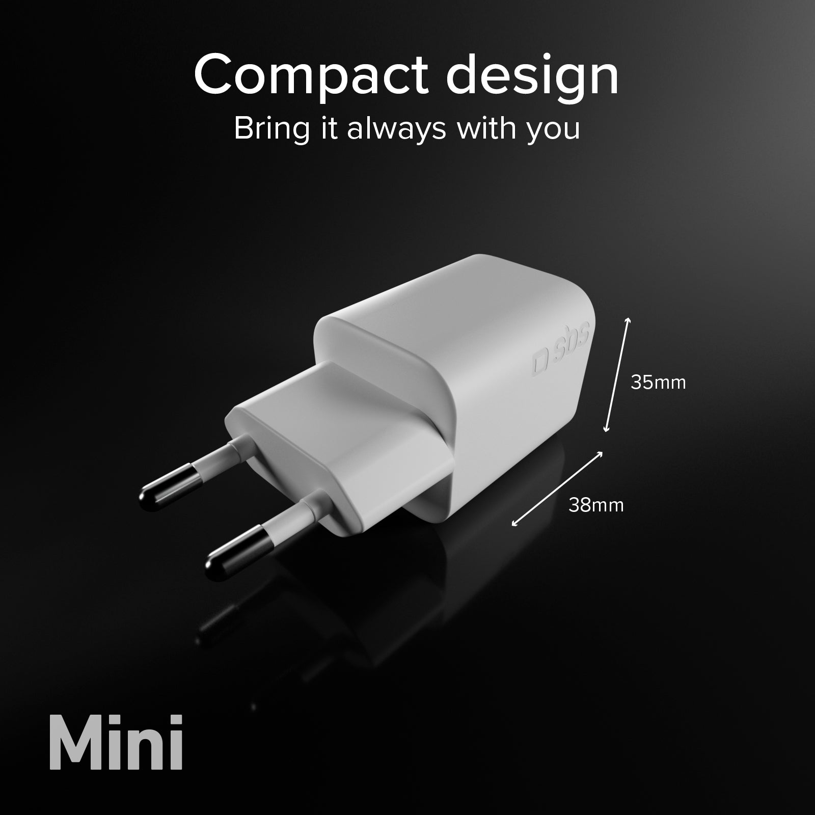 Kit cargador de pared 30W GaN con cable USB-C de 1,5 m y Power Delivery integrado