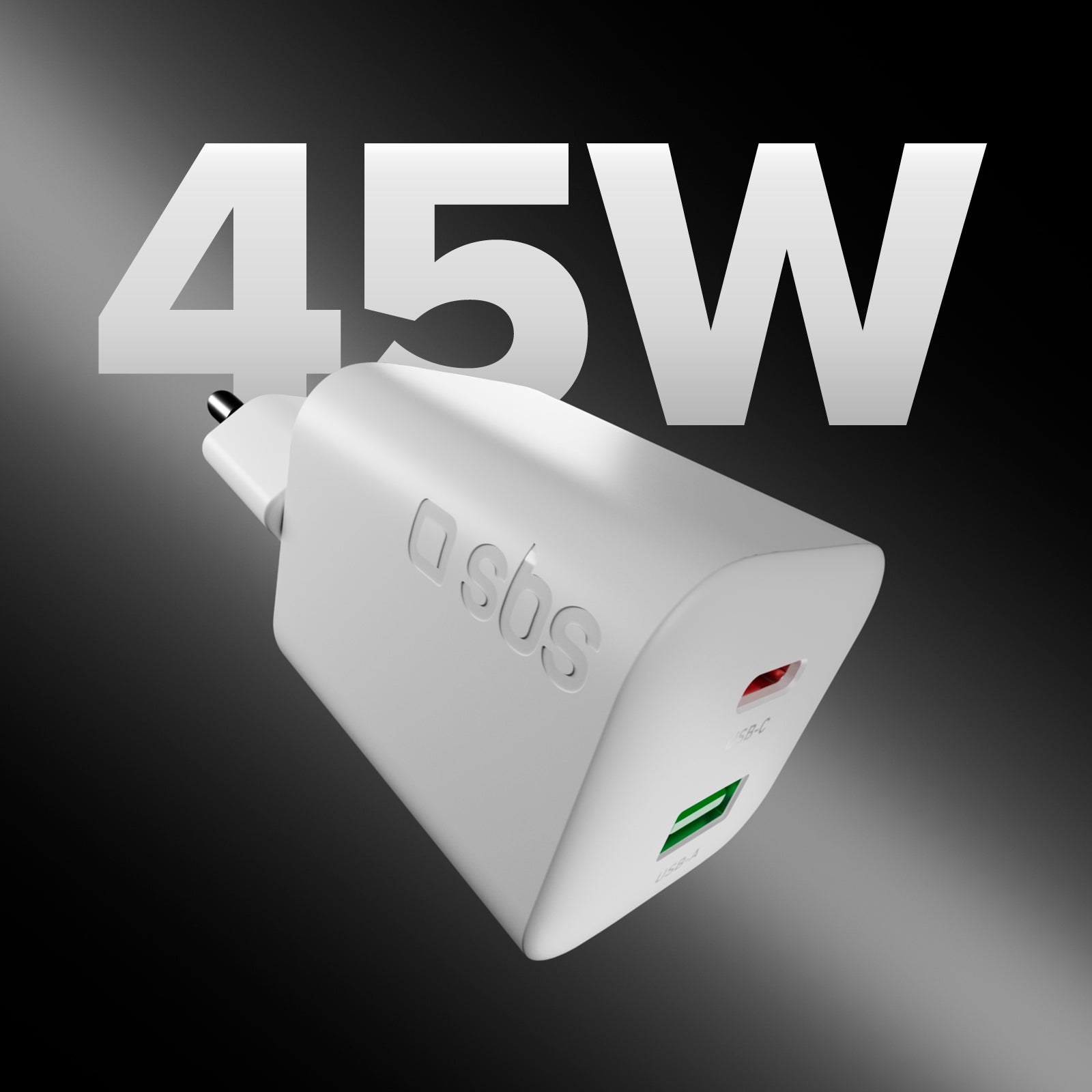 45W GaN Power Delivery wall charger kit with 1.5m USB-C cable