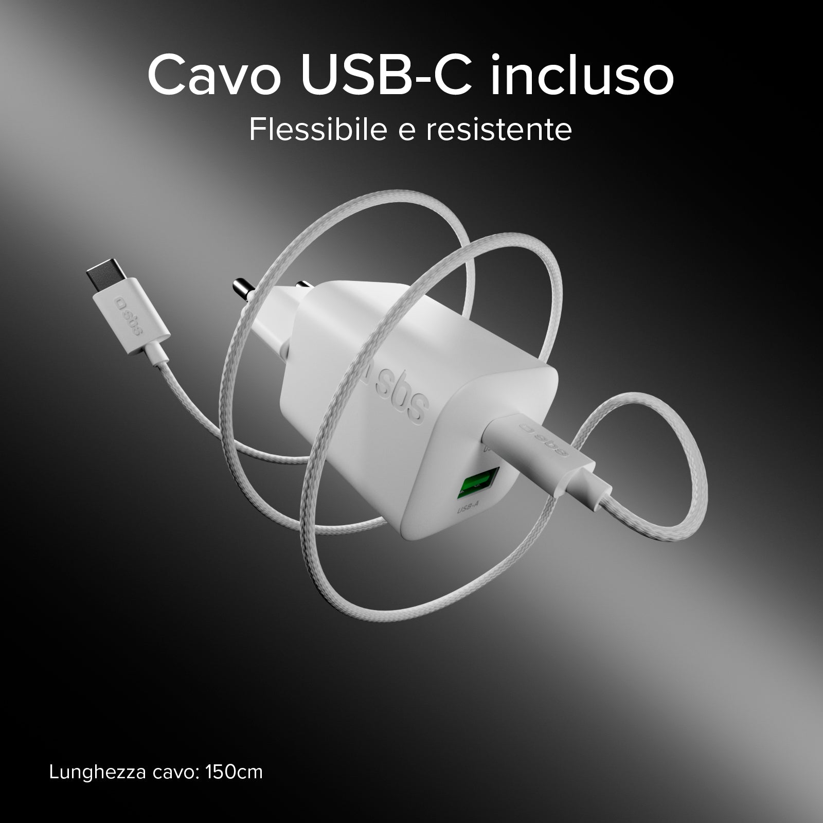 Kit cargador de pared 45W GaN y Power Delivery, con cable USB-C de 1,5 m