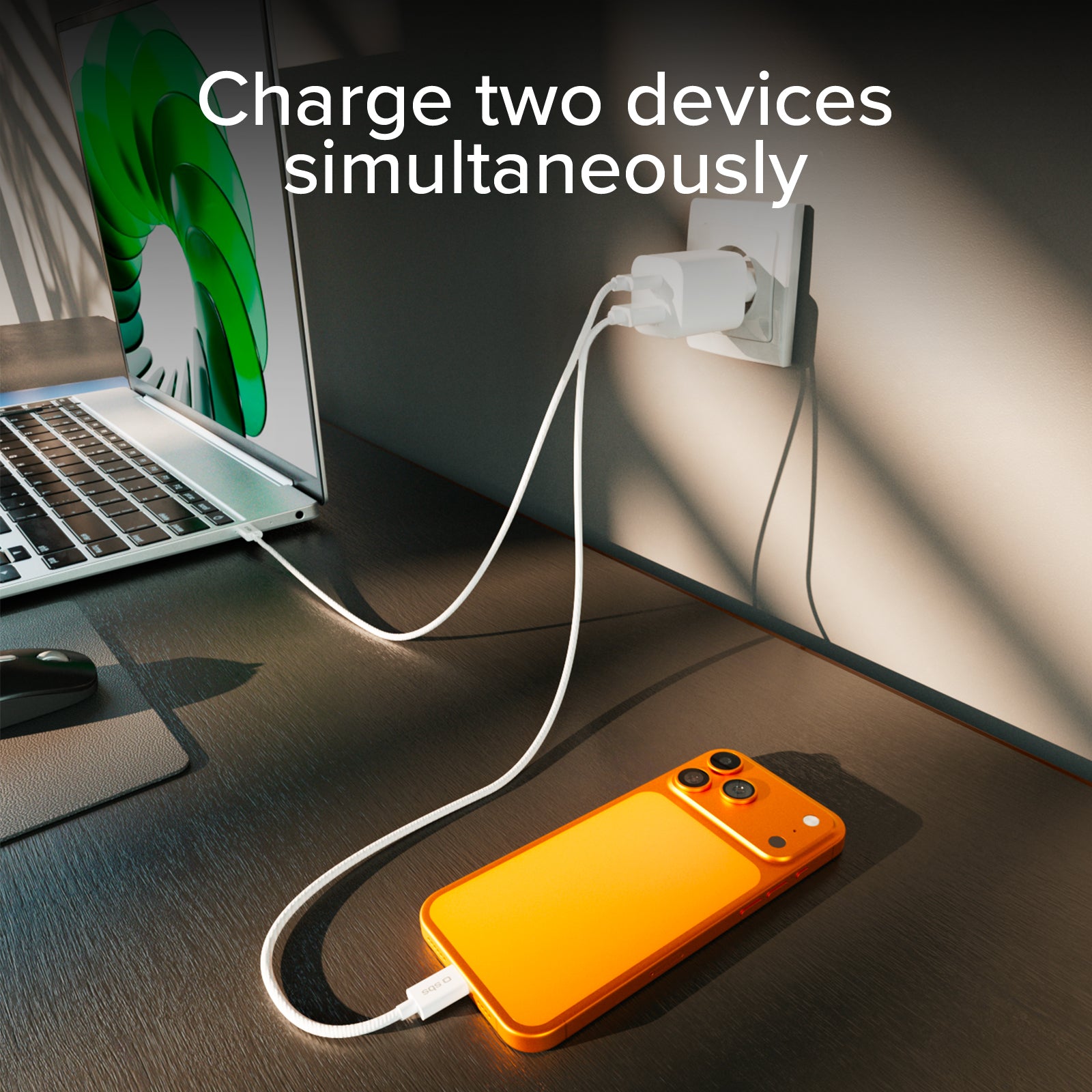 Kit cargador de pared 45W GaN y Power Delivery, con cable USB-C de 1,5 m