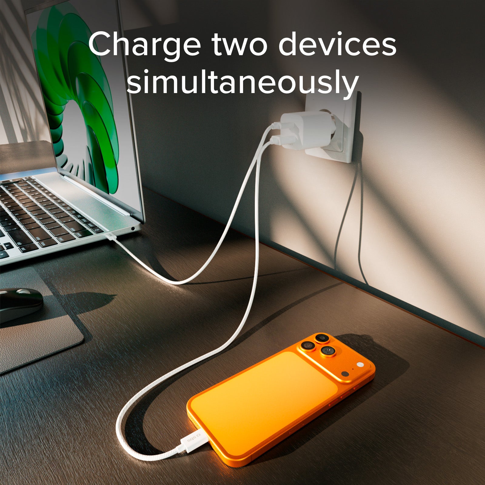 45W GaN Power Delivery wall charger kit with 1.5m USB-C cable
