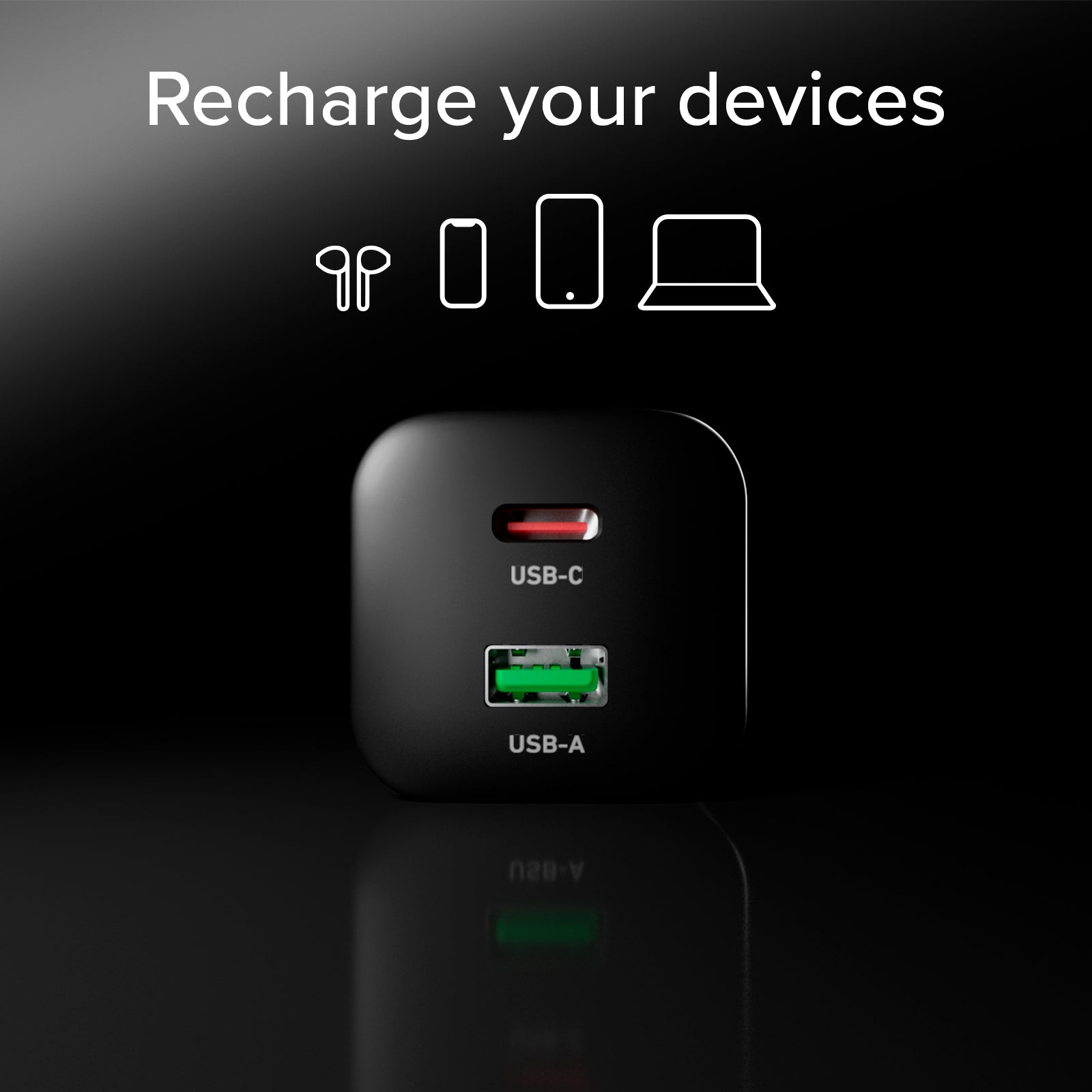 Kit cargador de pared 65W Power Delivery GaN con cable USB-C de 1,5 m para carga rápida