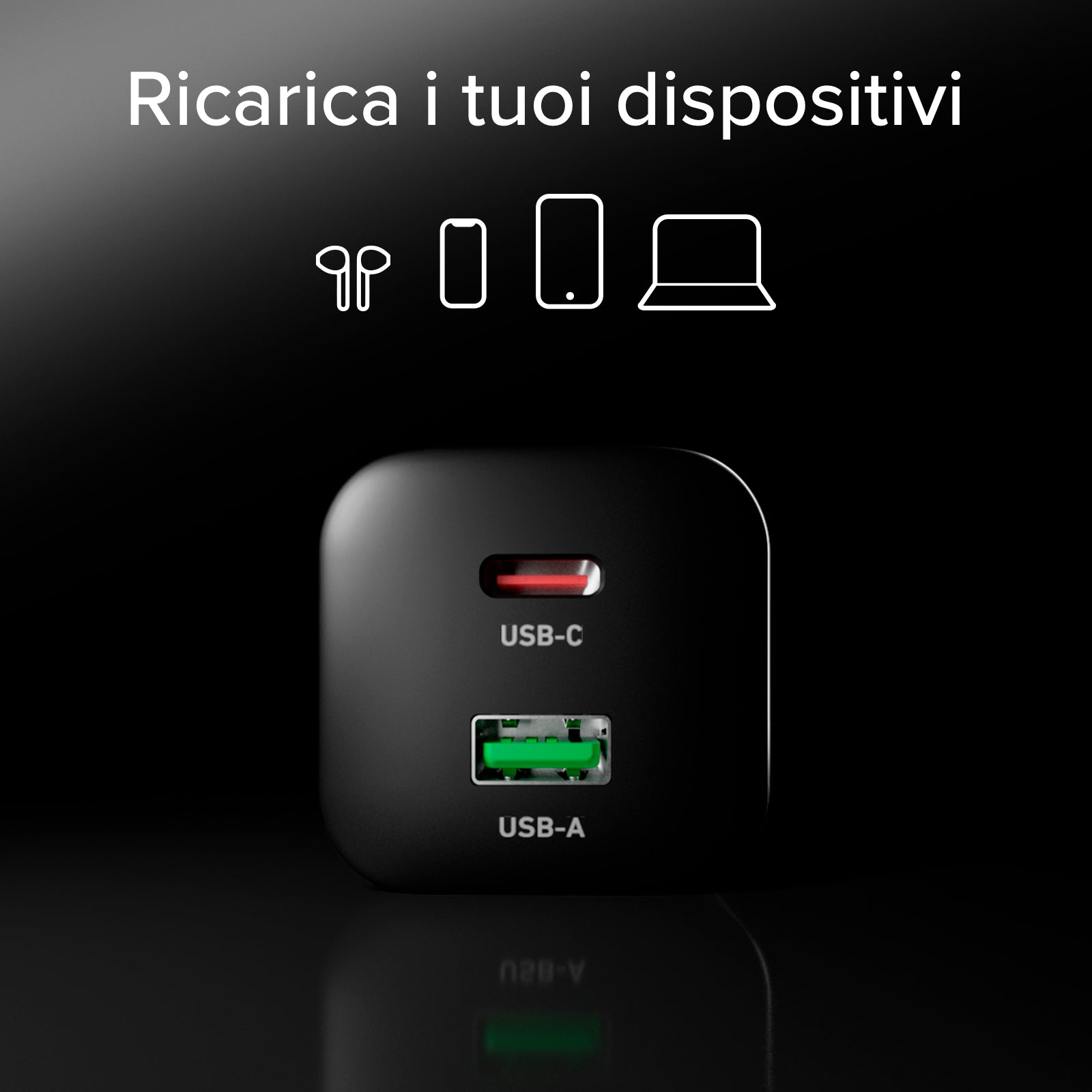 Kit caricatore 65W GaN con cavo USB‑C 1.5m