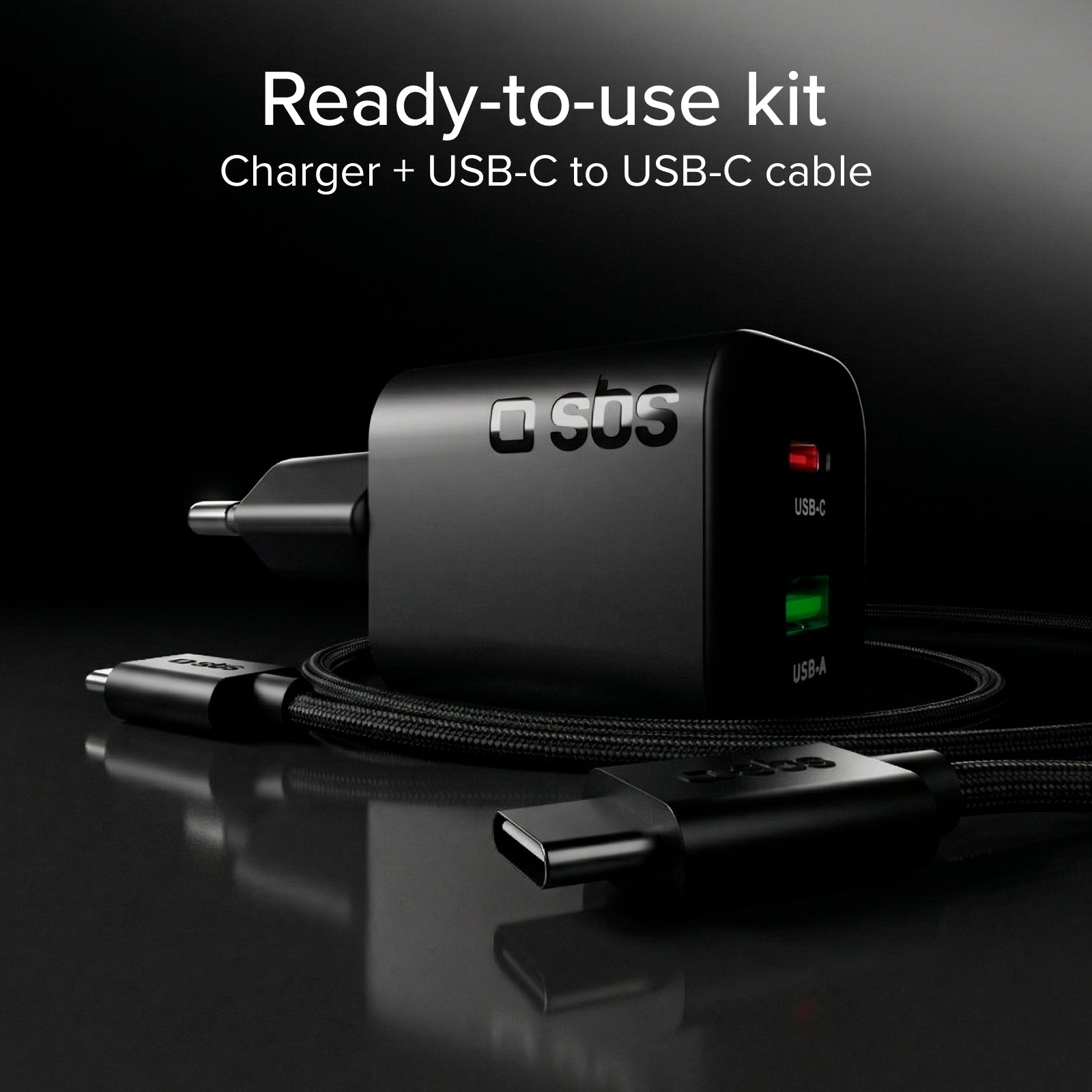 Kit caricatore 65W GaN con cavo USB‑C 1.5m