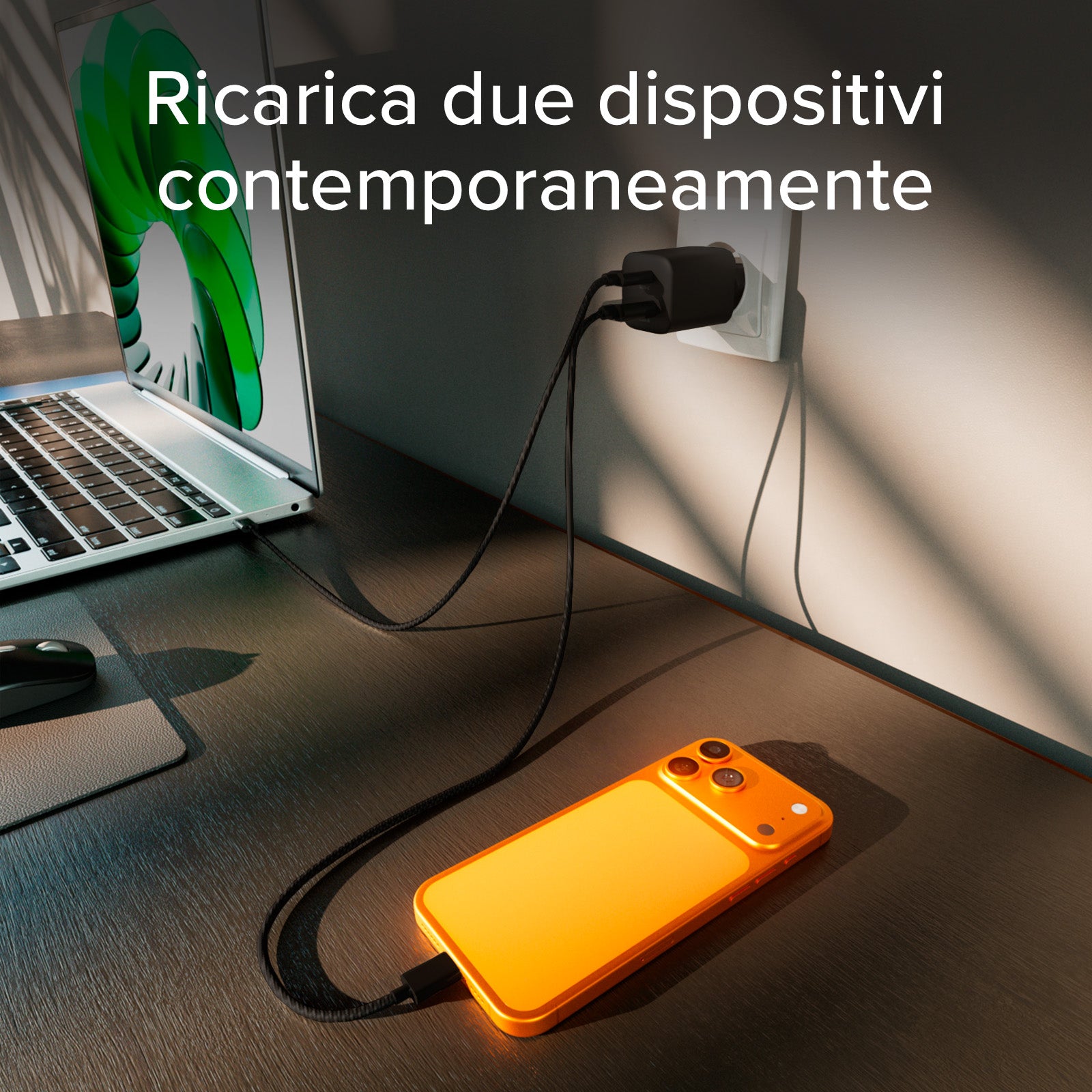Kit caricatore 65W GaN con cavo USB‑C 1.5m