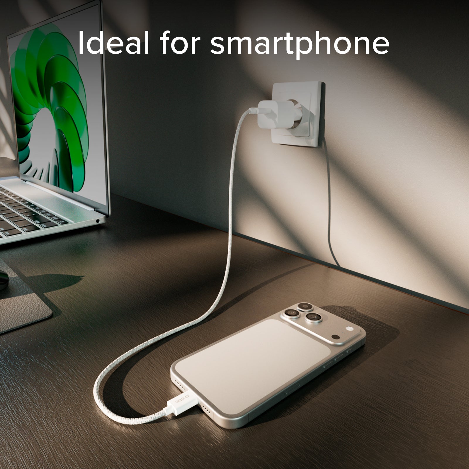 Kit caricatore USB-C 20W Power Delivery con cavo USB-C intrecciato 1,5 m