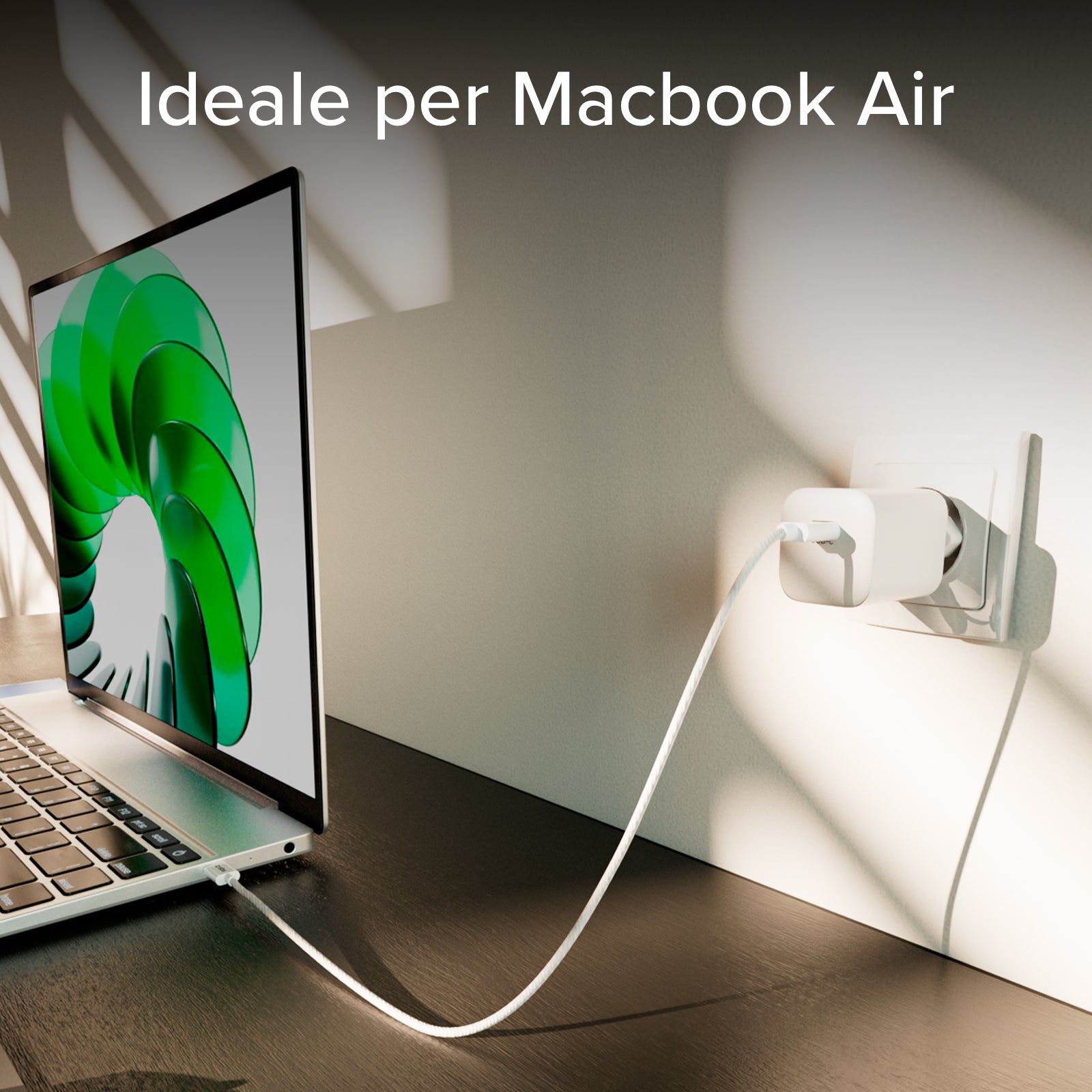 Kit caricatore USB-C PD 30W e cavo intrecciato USB-C da 1,5 m
