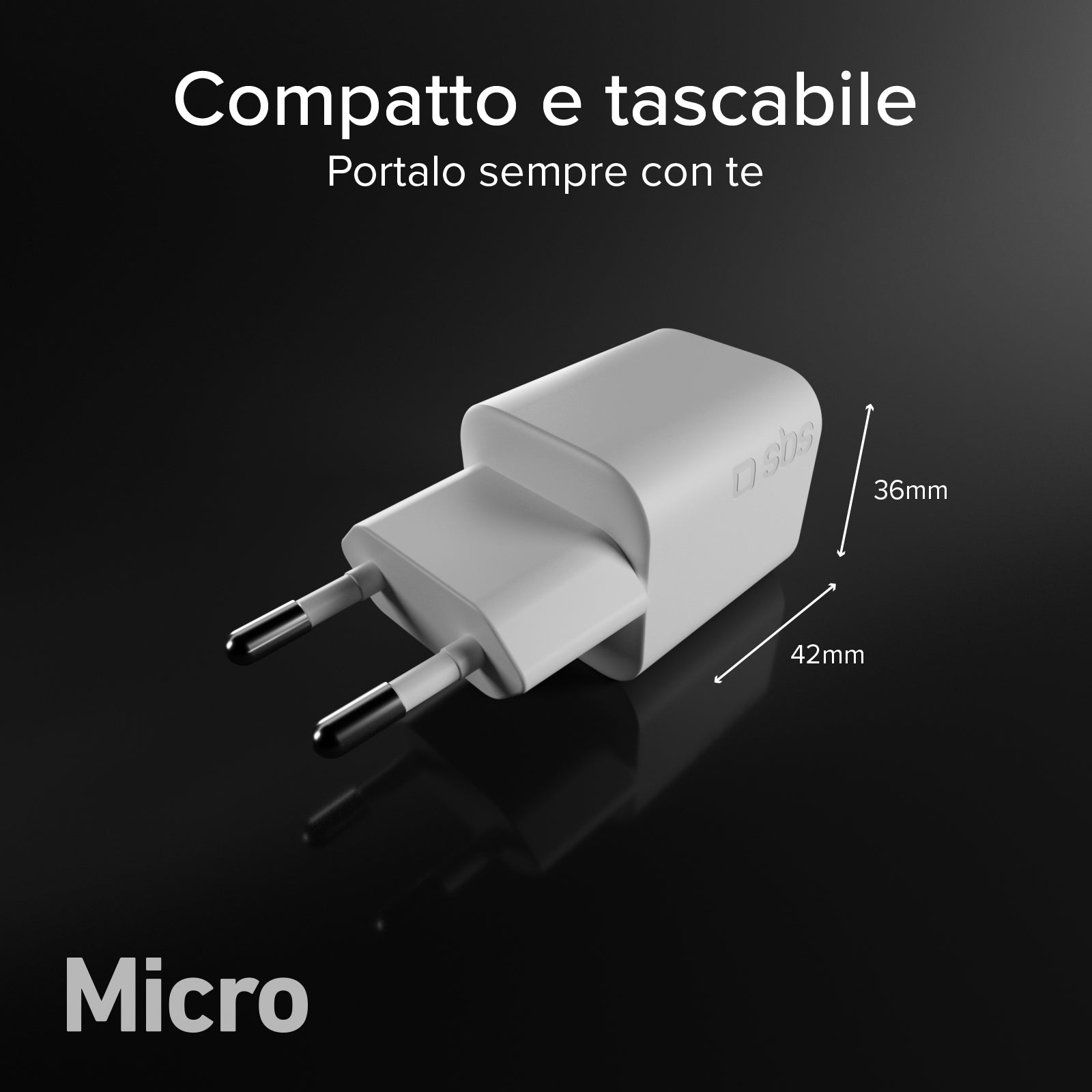 Kit con mini cargador de pared 100W GaN con 2 puertos USB-C + cable USB-C de 1,5 m