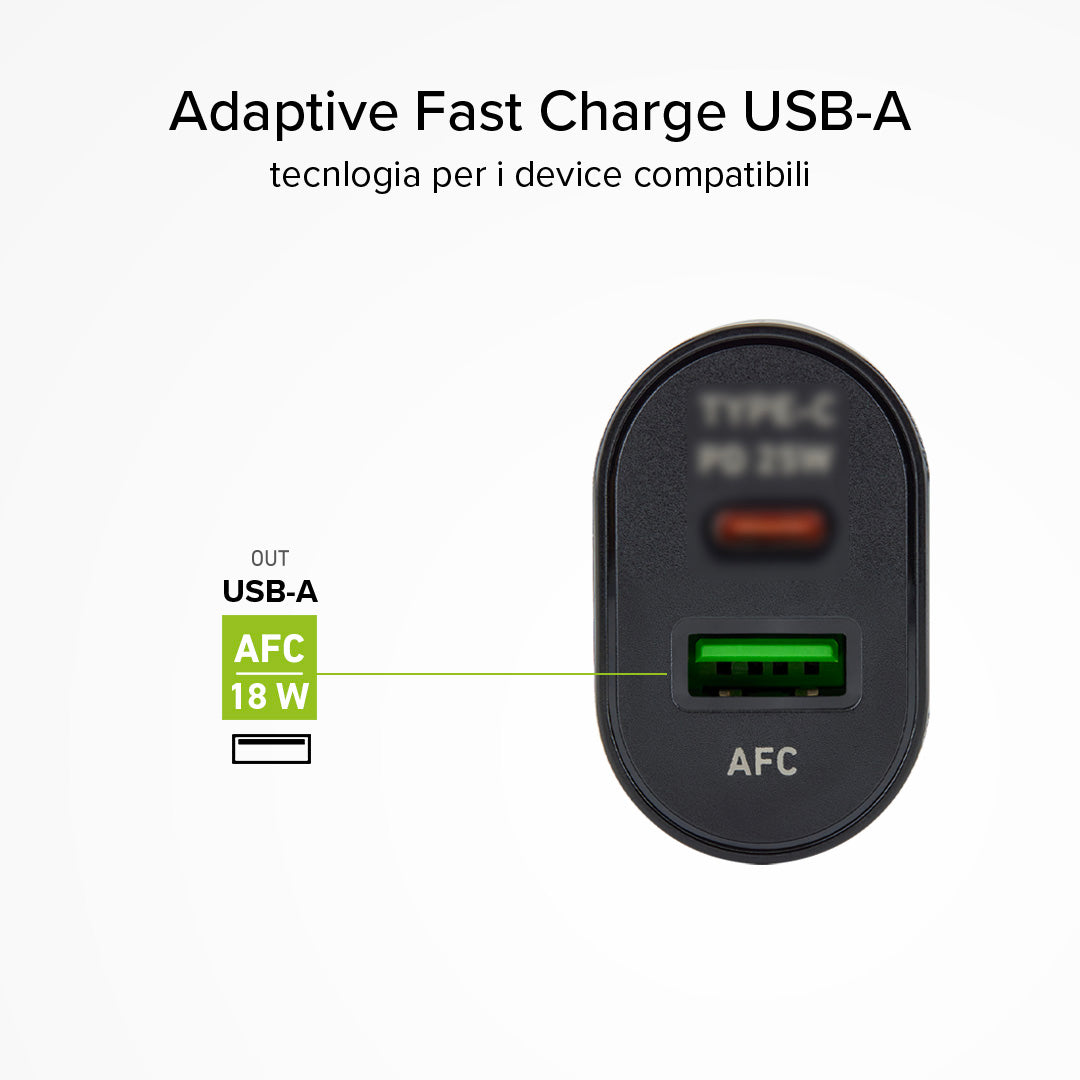 Caricatore caricabatterie 25 Watt - Ricarica ultra rapida e uscita USB-C