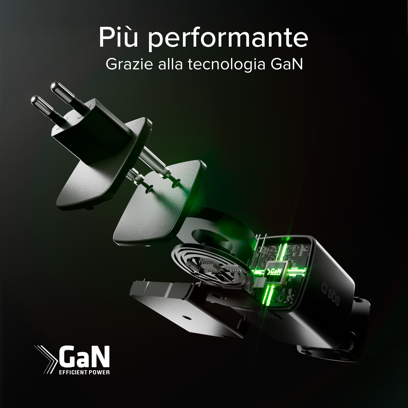 Caricatore USB-C 45 W con cavo integrato retrattile GaN