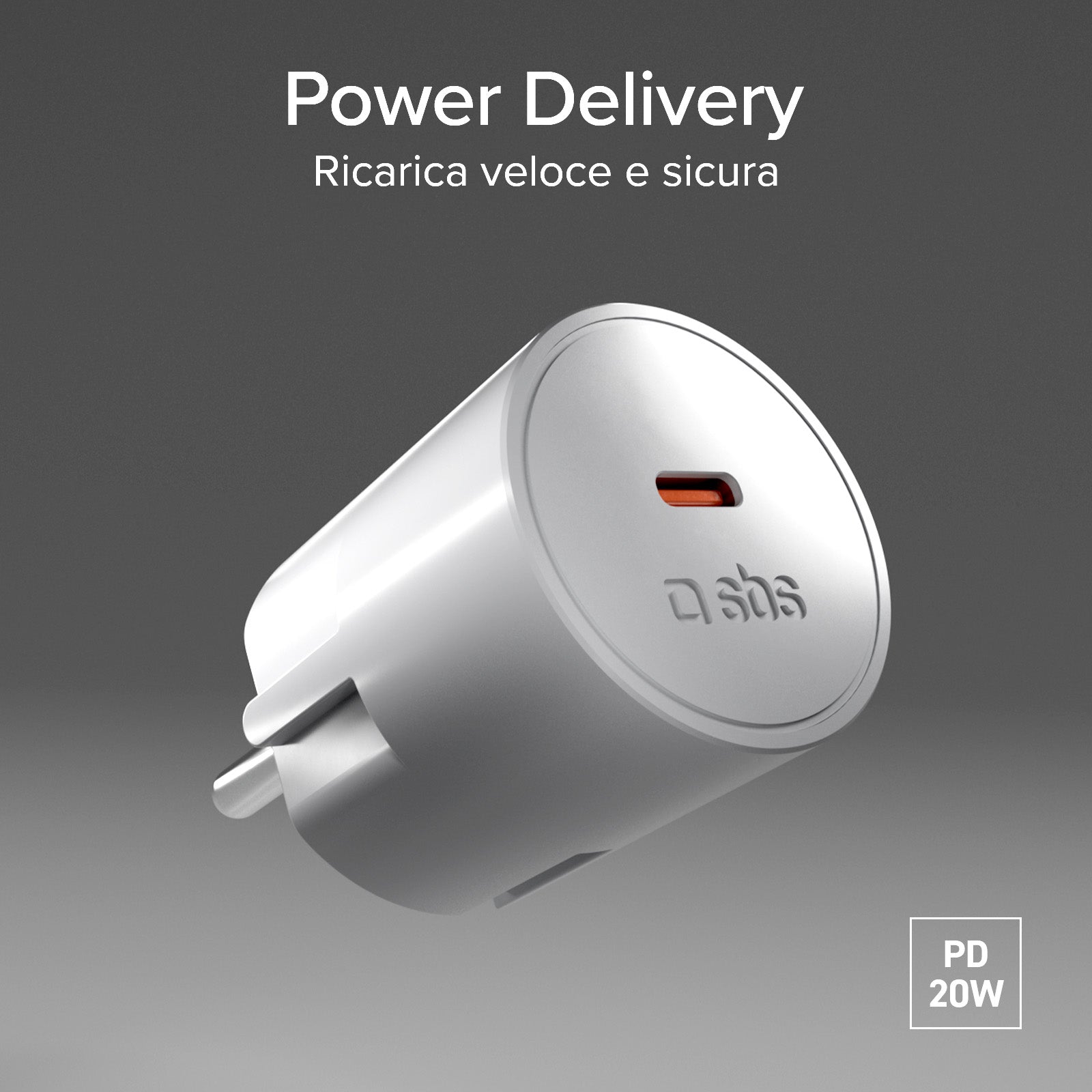 Caricatore con spina Schuko e porta USB-C 20W PD