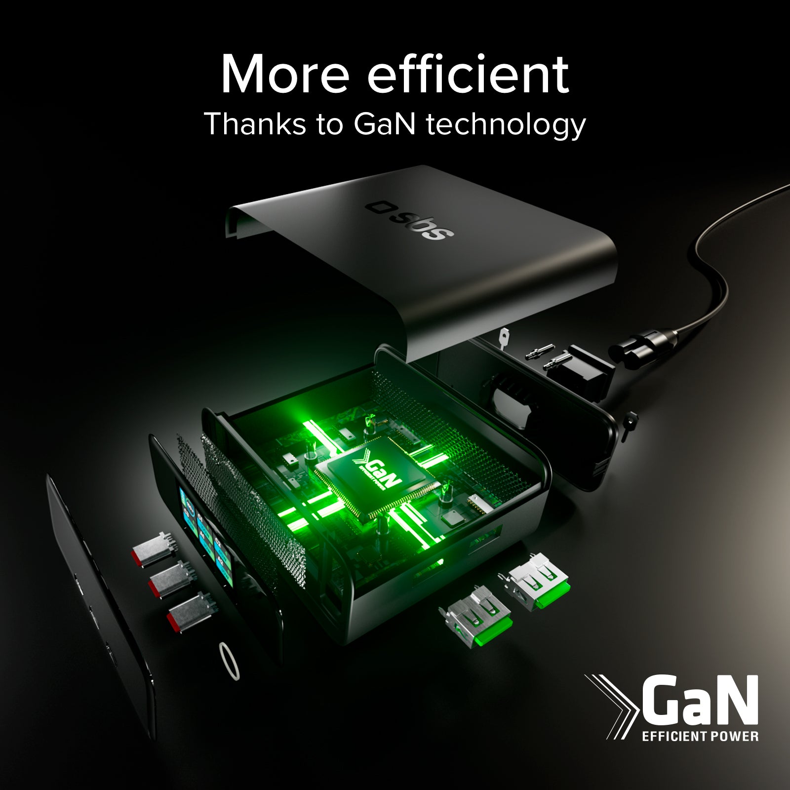 100W Power Delivery Tischladestation mit Smart Color Display, 3 USB-C- und 2 USB-A-Anschlüssen, ideal für Laptops