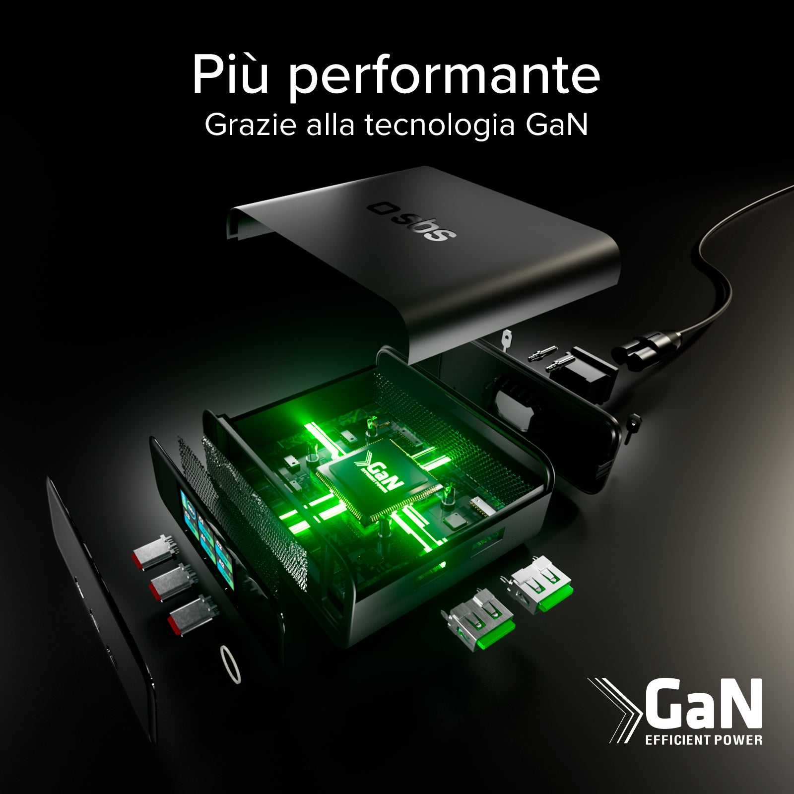 100W Power Delivery Tischladestation mit Smart Color Display, 3 USB-C- und 2 USB-A-Anschlüssen, ideal für Laptops