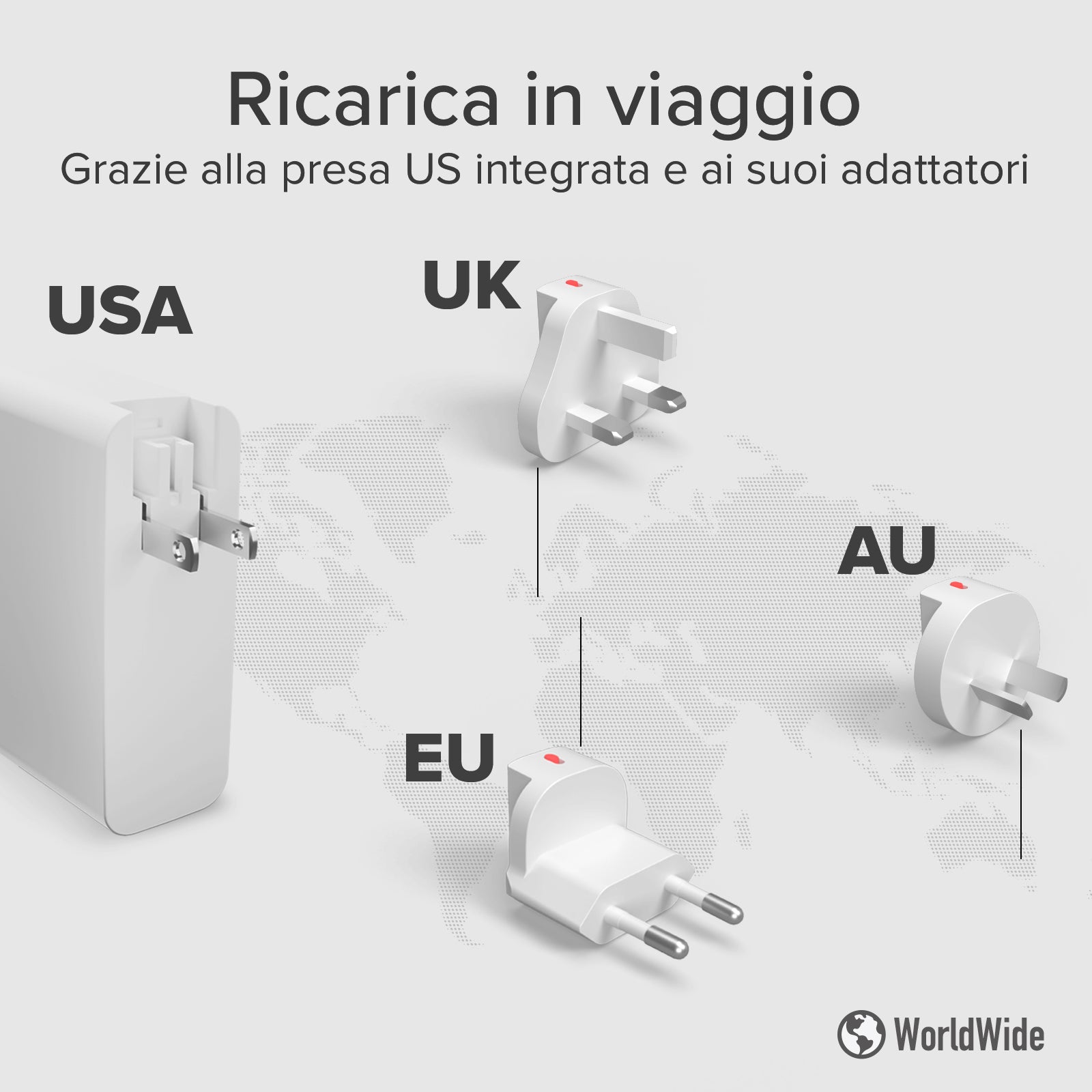 Adattatore caricatore universale da viaggio 100W