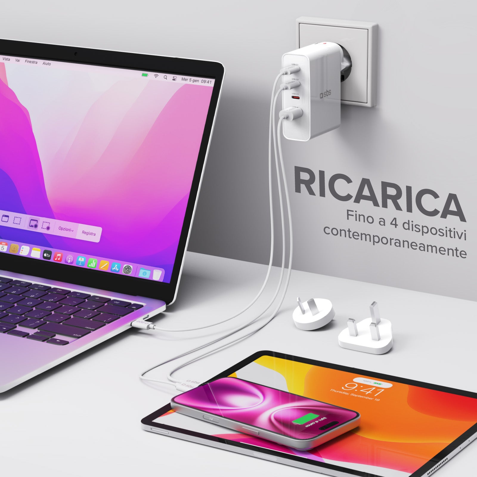 Adattatore caricatore universale da viaggio 100W