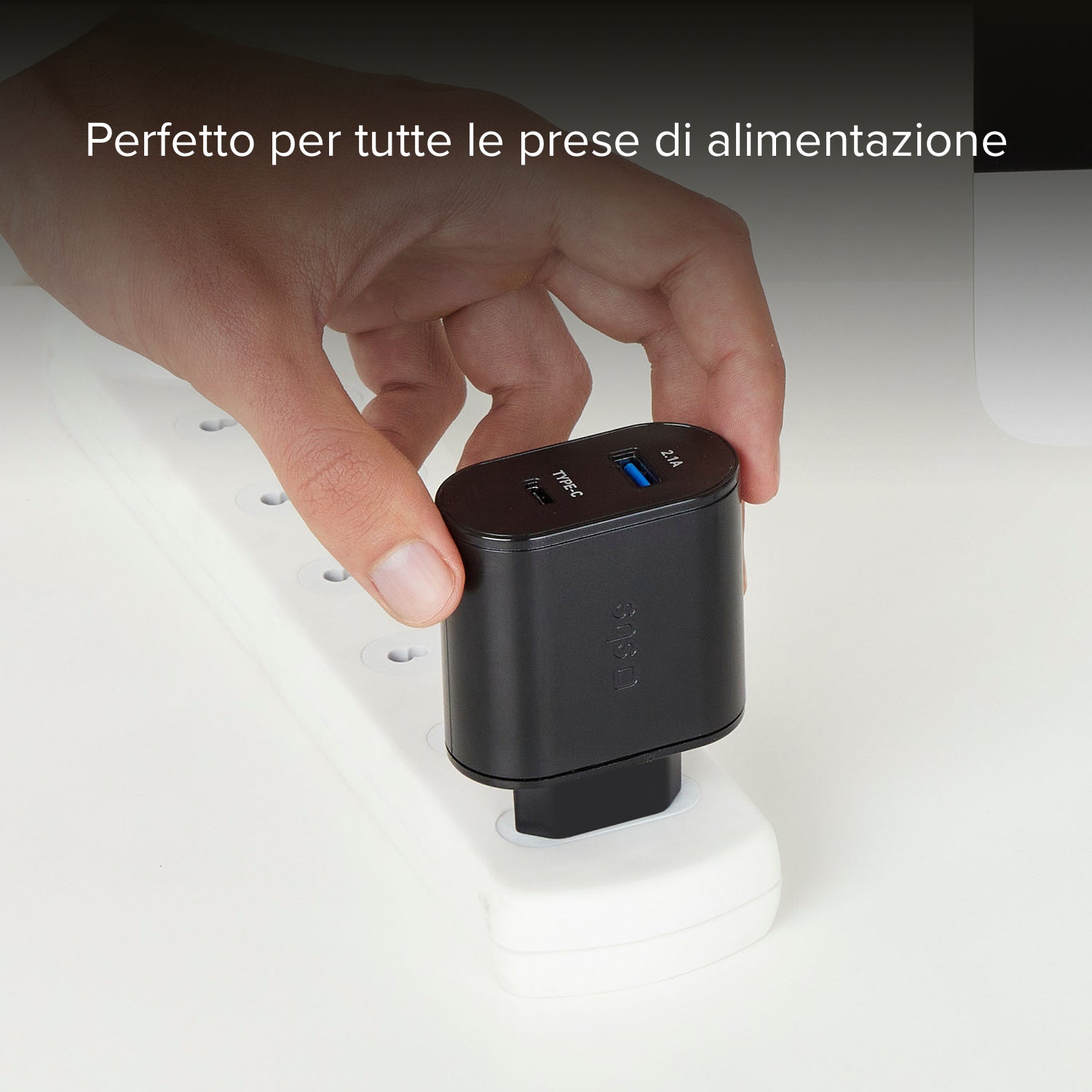 Caricabatterie da viaggio USB e Type-C