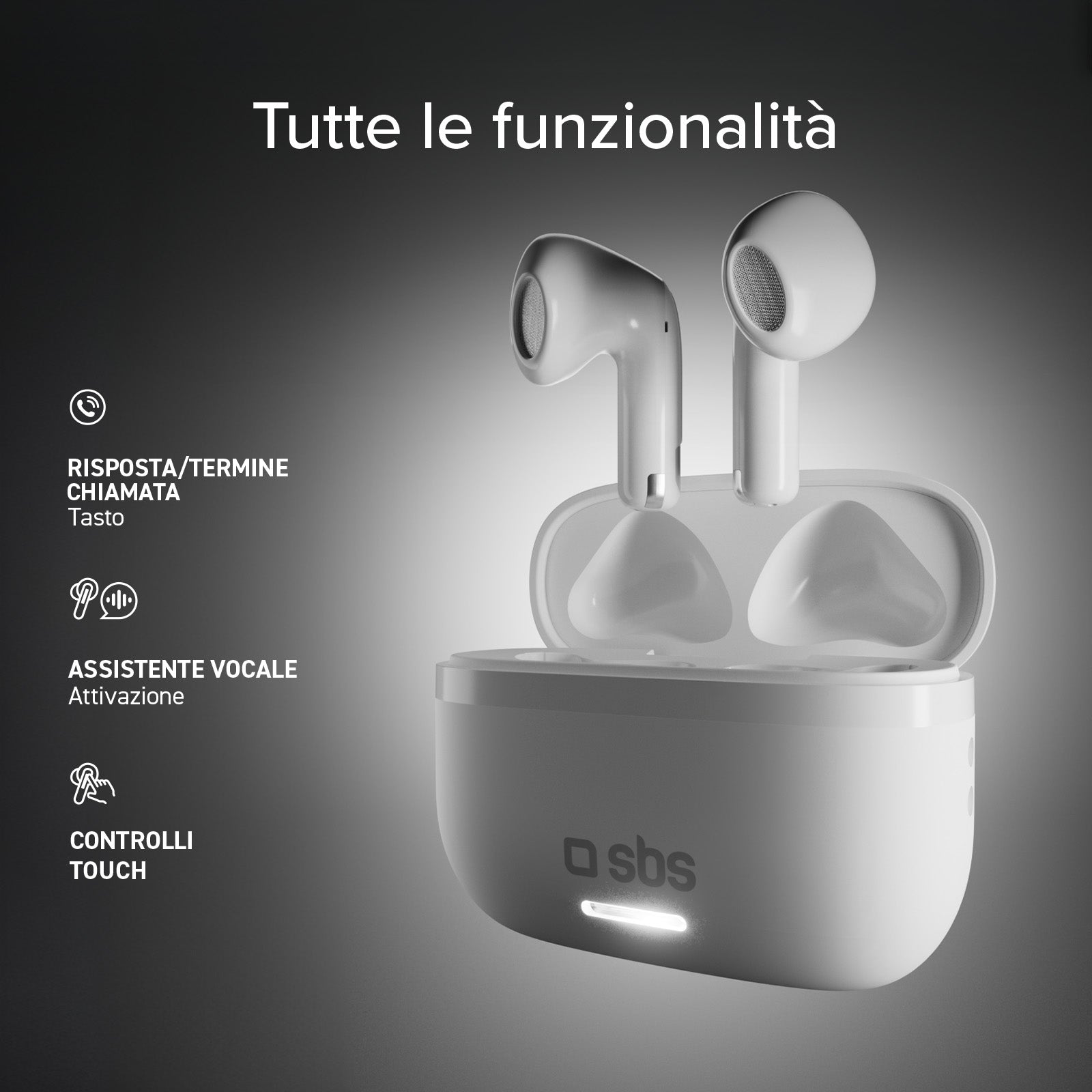 Auriculares TWS Multipoint Air Space con ANC y controles táctiles