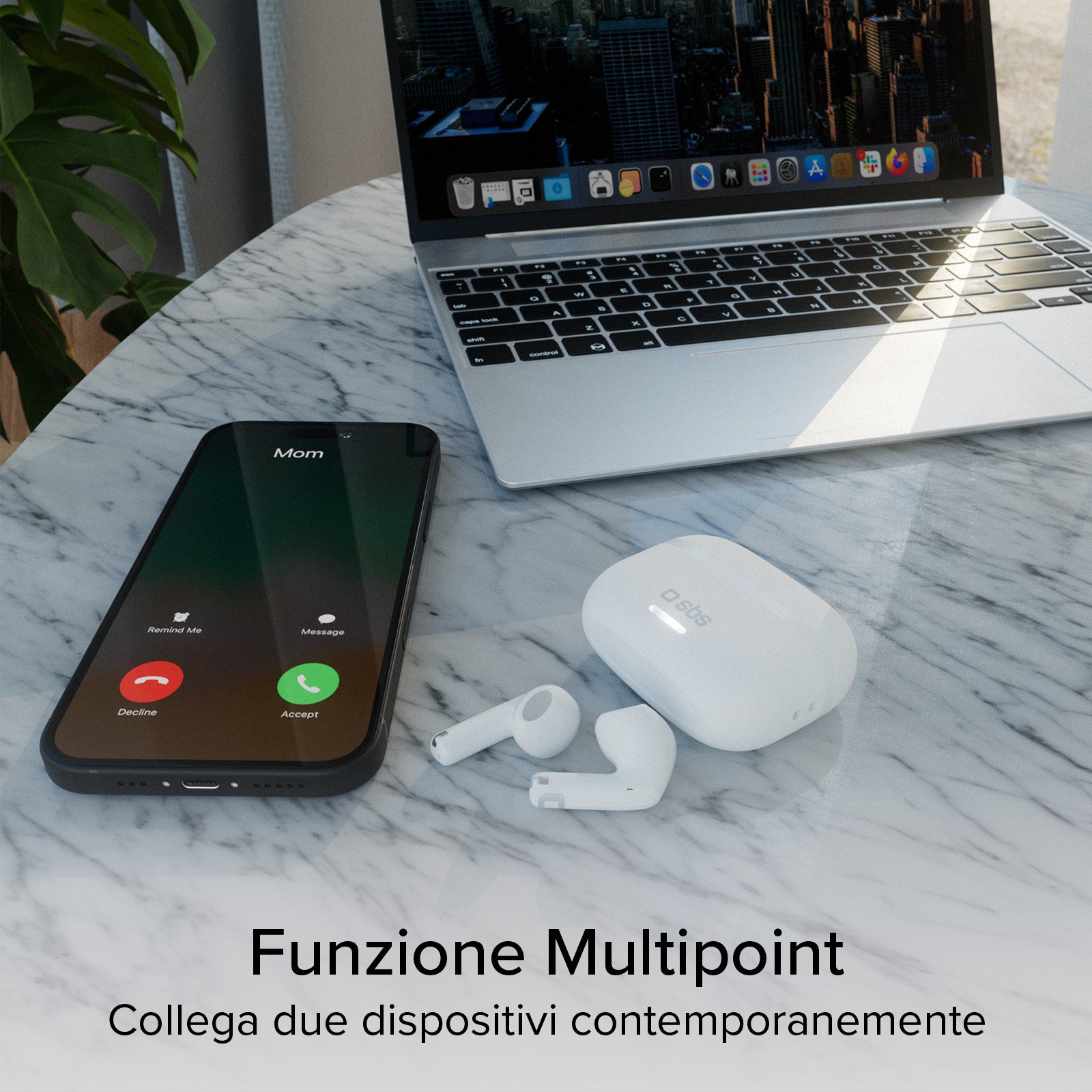 Auriculares TWS Multipoint Air Space con ANC y controles táctiles