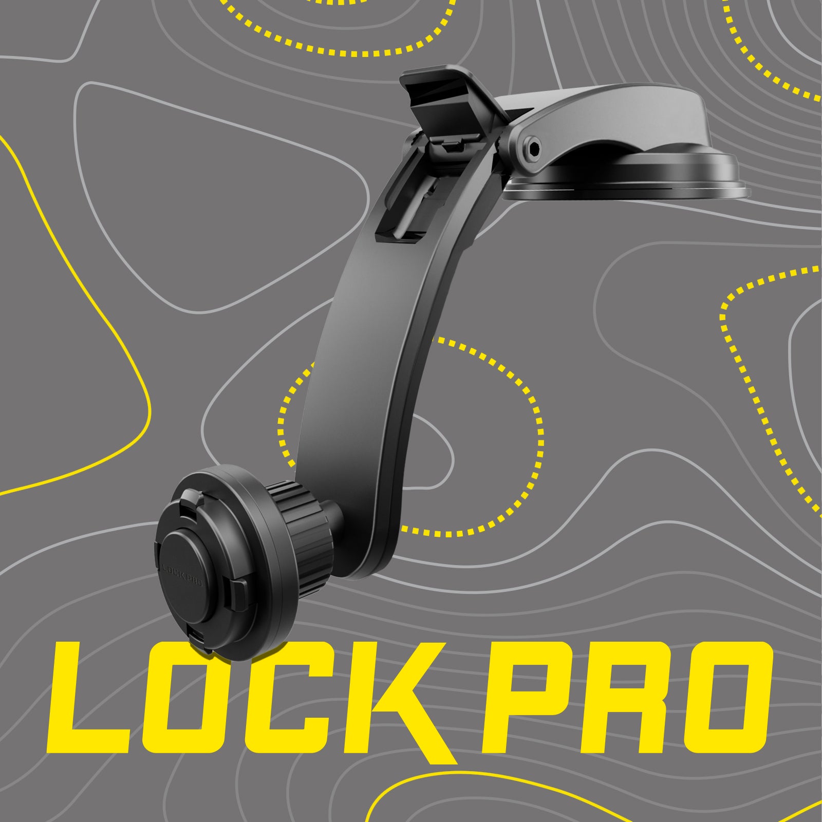 Support de voiture pour pare-brise ou tableau de bord, avec système de verrouillage Lock Pro