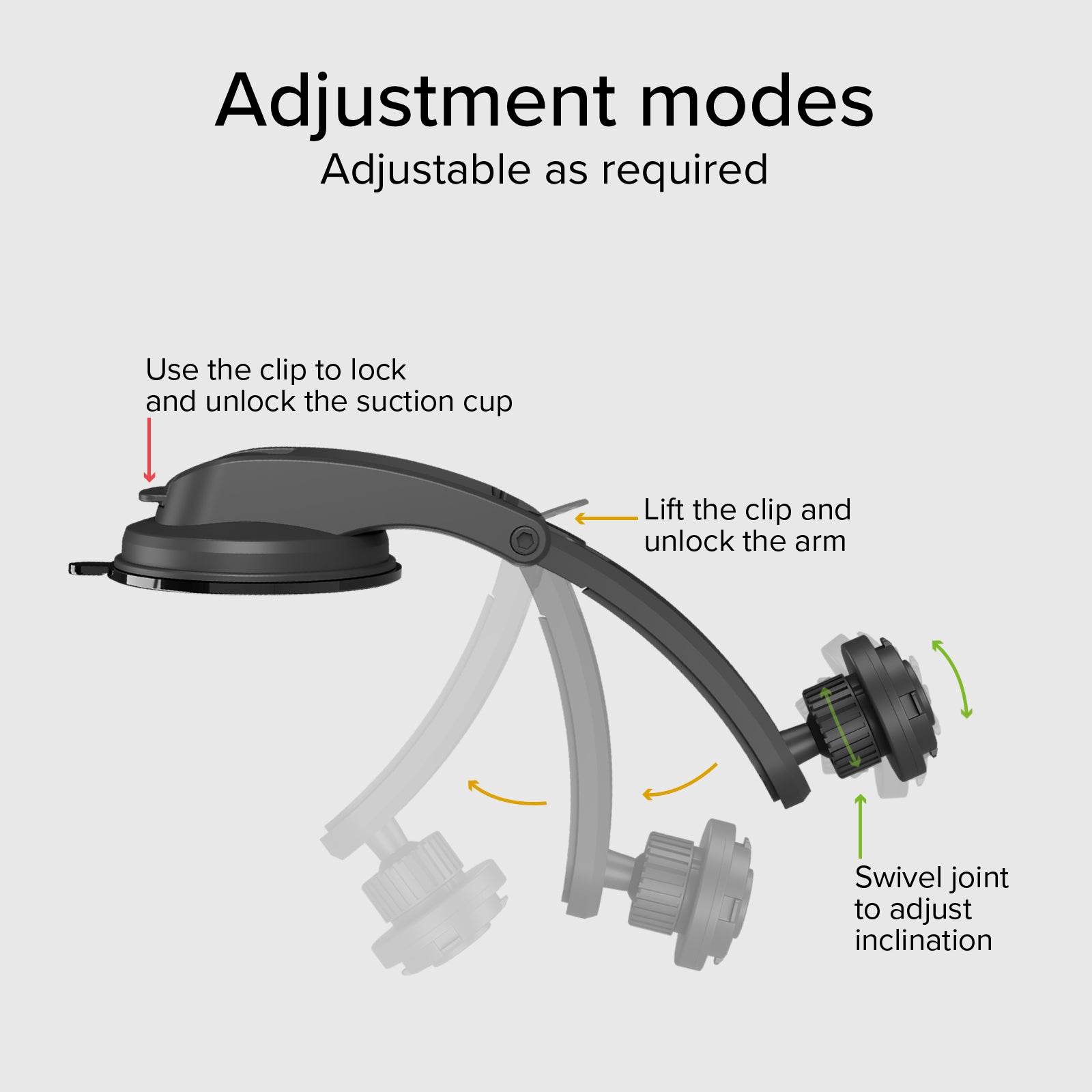 Support de voiture pour pare-brise ou tableau de bord, avec système de verrouillage Lock Pro