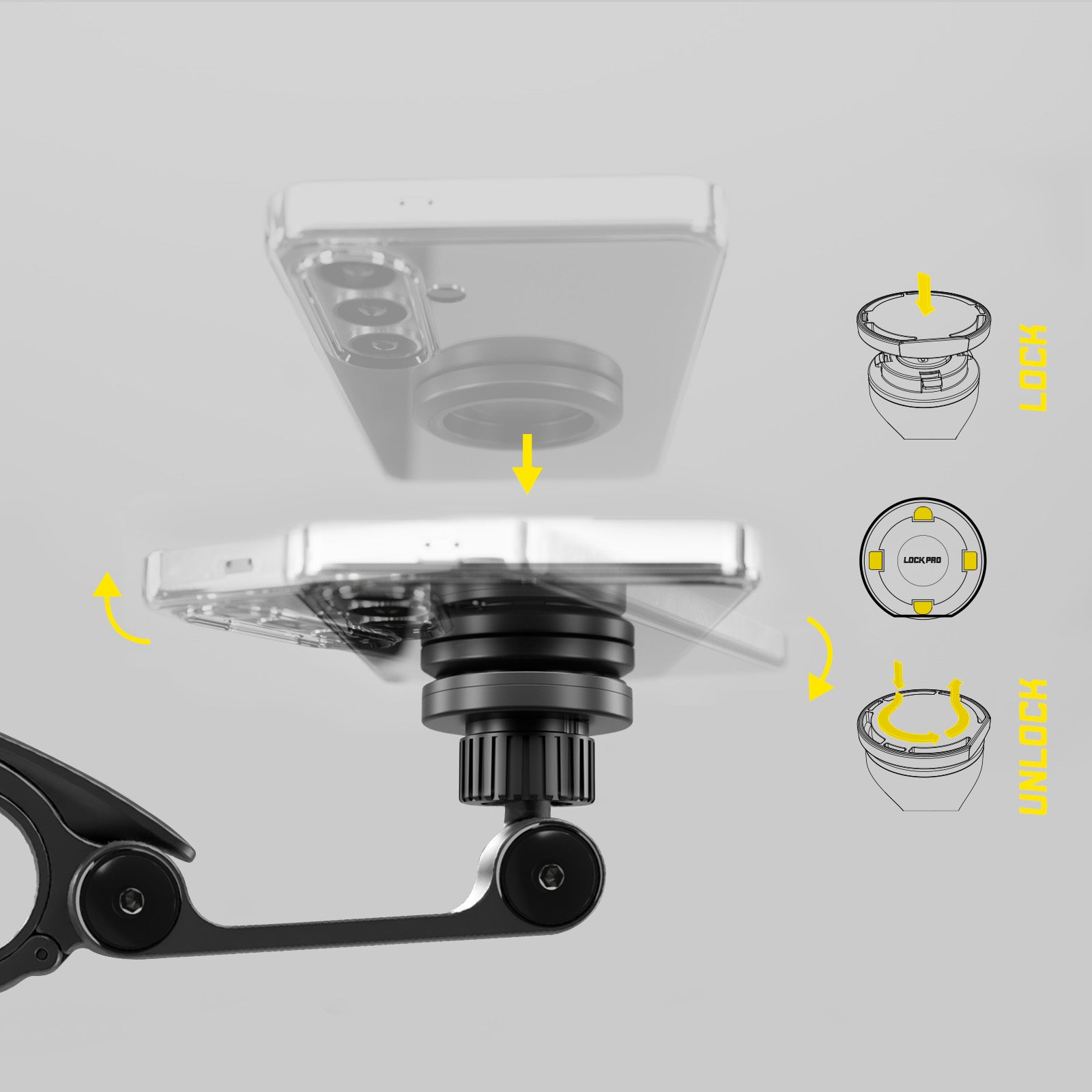Support de smartphone Lock Pro pour moto