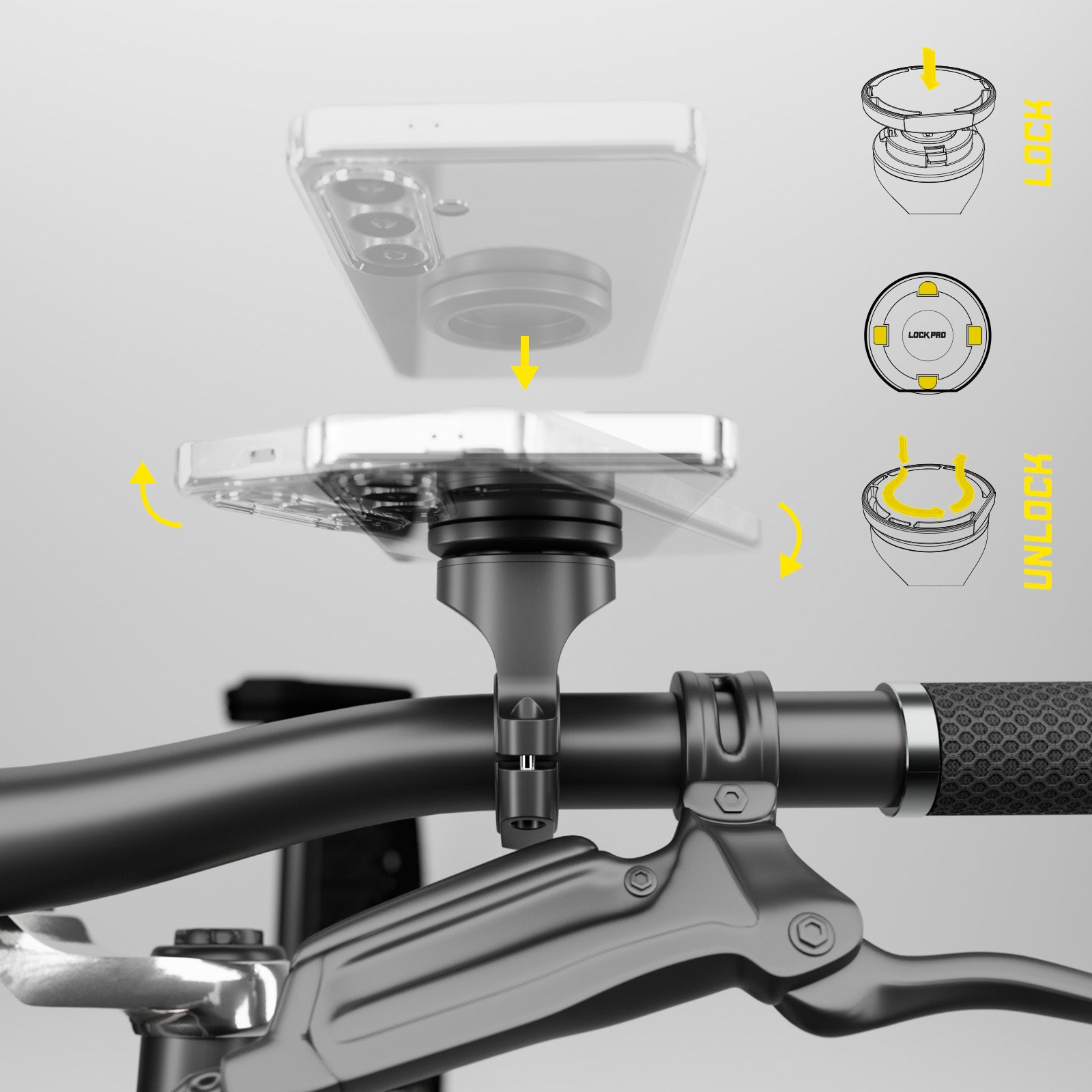 Universelle Lock-Pro-Handyhalterung für Fahrräder und Roller