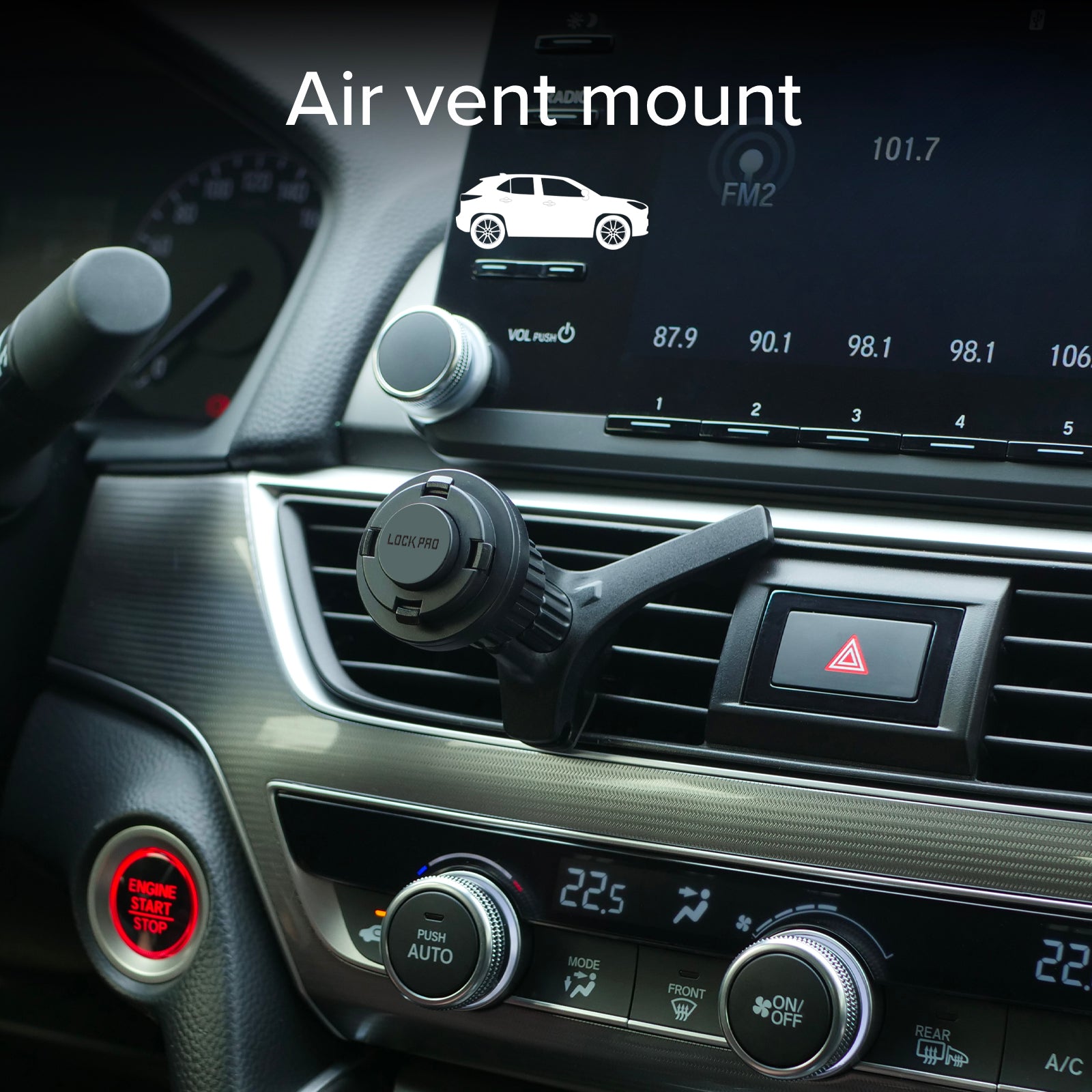 Supporto auto per bocchette d’aerazione con sistema di bloccaggio LockPro